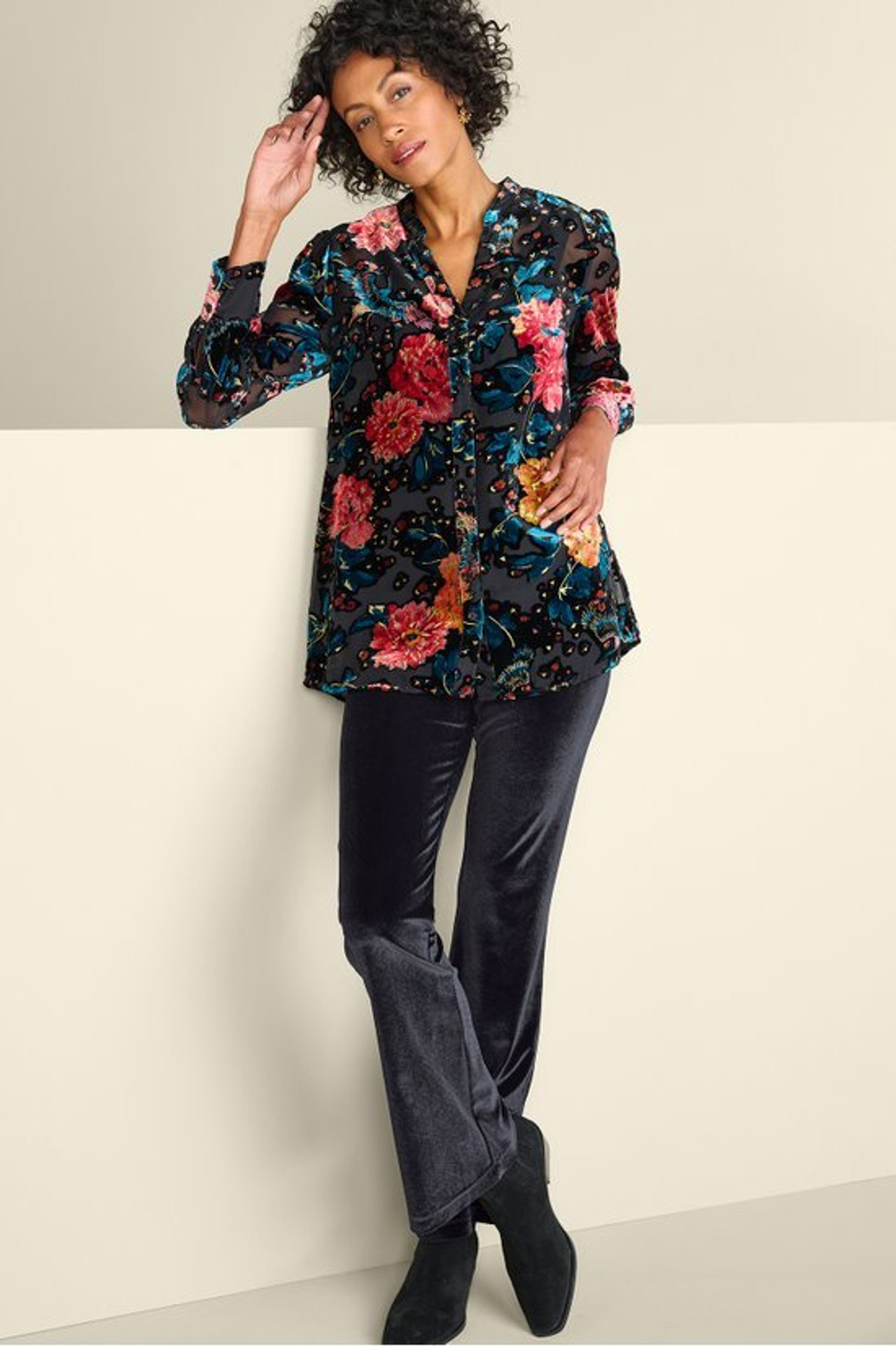 Gianna Velvet Bootcut Pants - Soft Surroundings Outlet