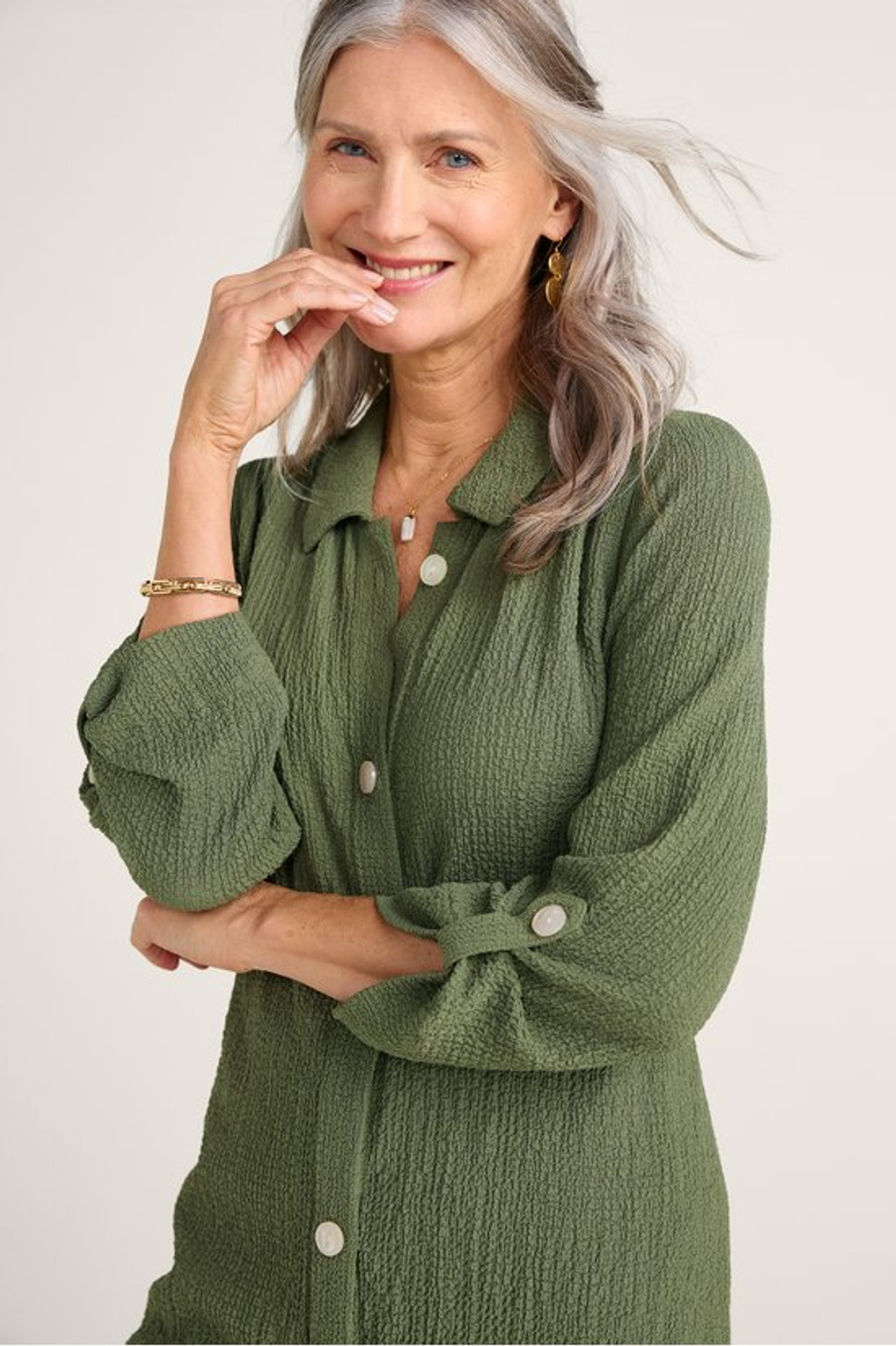 Padma Textured Button Tunic - Soft Surroundings Outlet