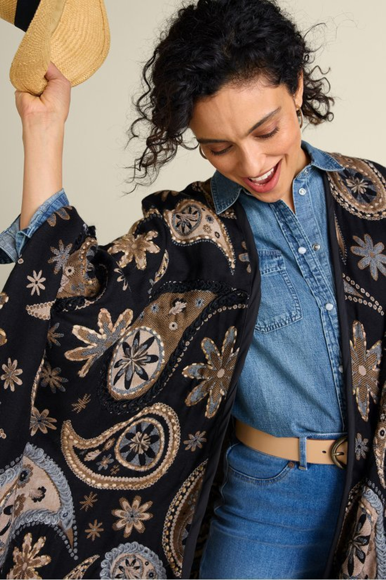 Yasmin Embroidered Wrap - Soft Surroundings Outlet