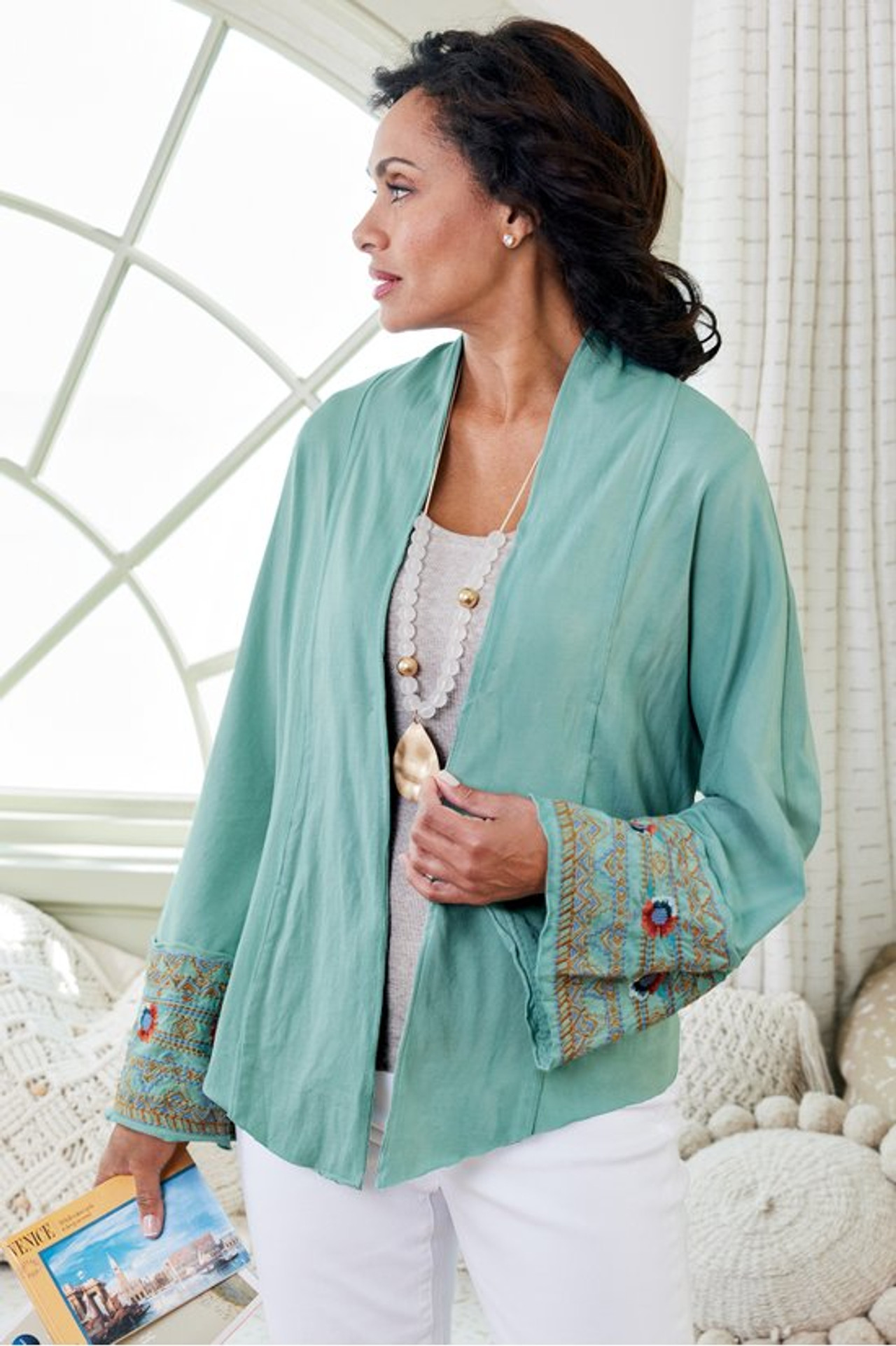 Zerah Embroidered Topper - Soft Surroundings Outlet