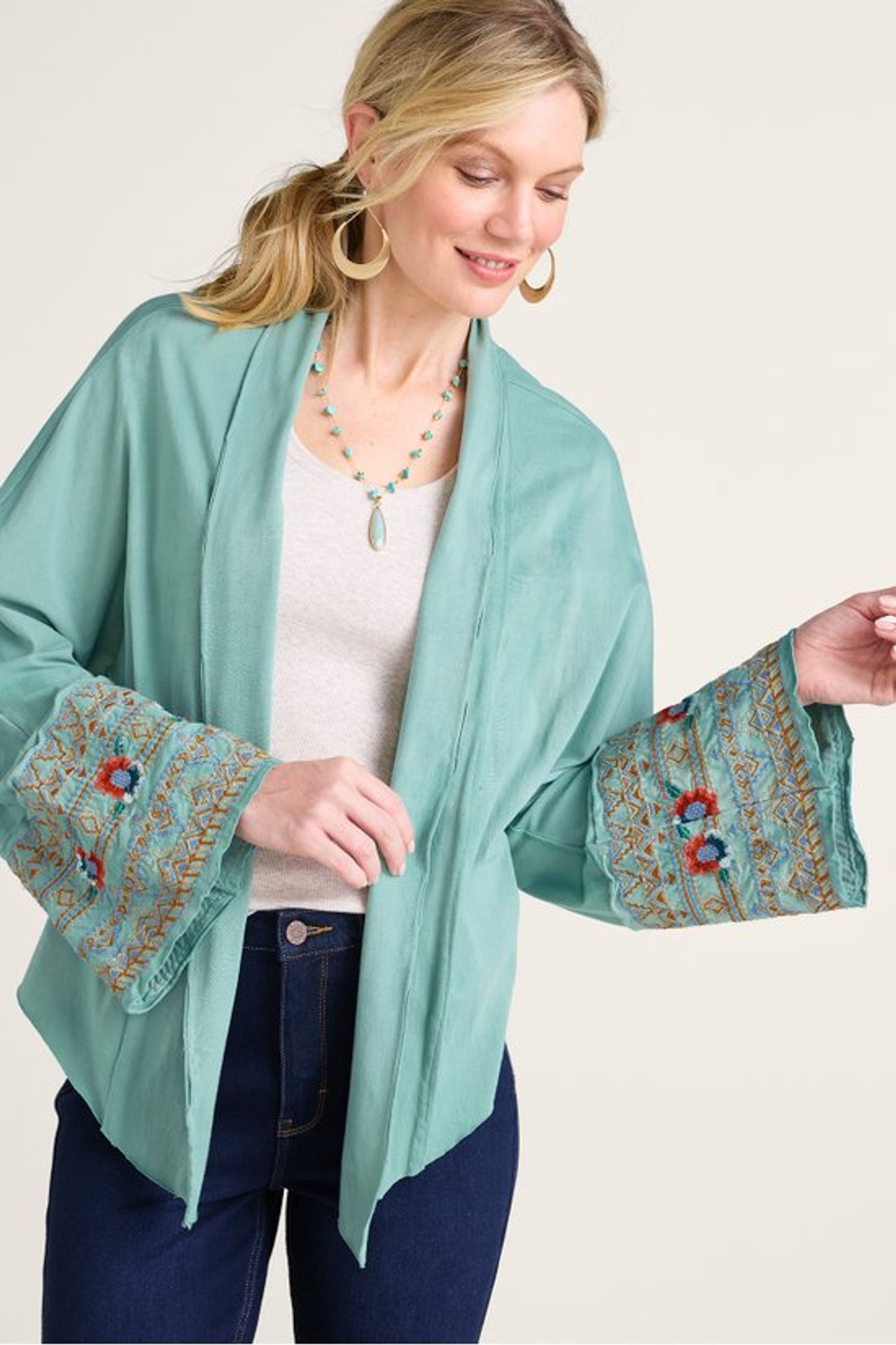 Zerah Embroidered Topper - Soft Surroundings Outlet