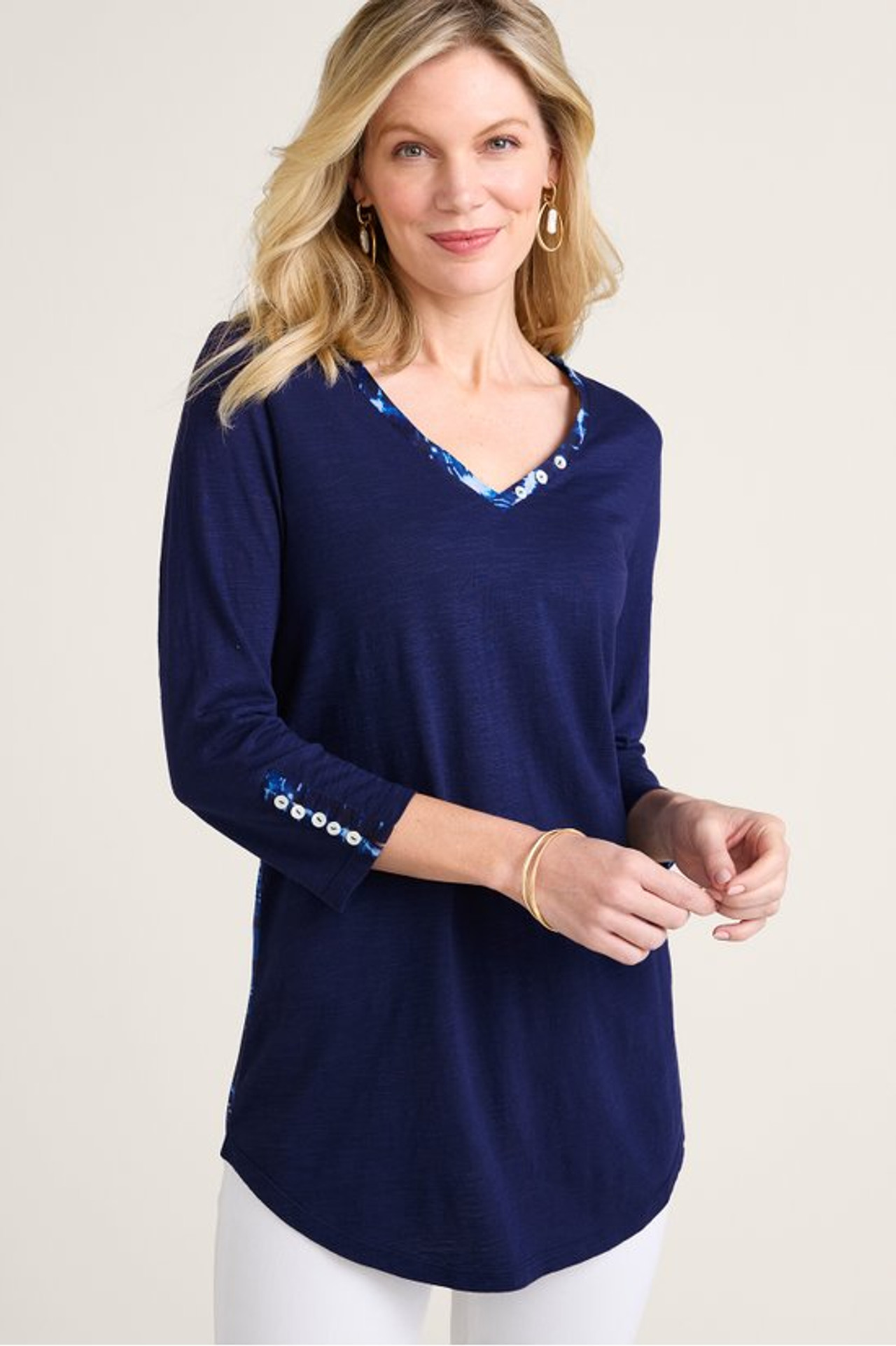 Nieve Mixed-Media Tunic - Soft Surroundings Outlet