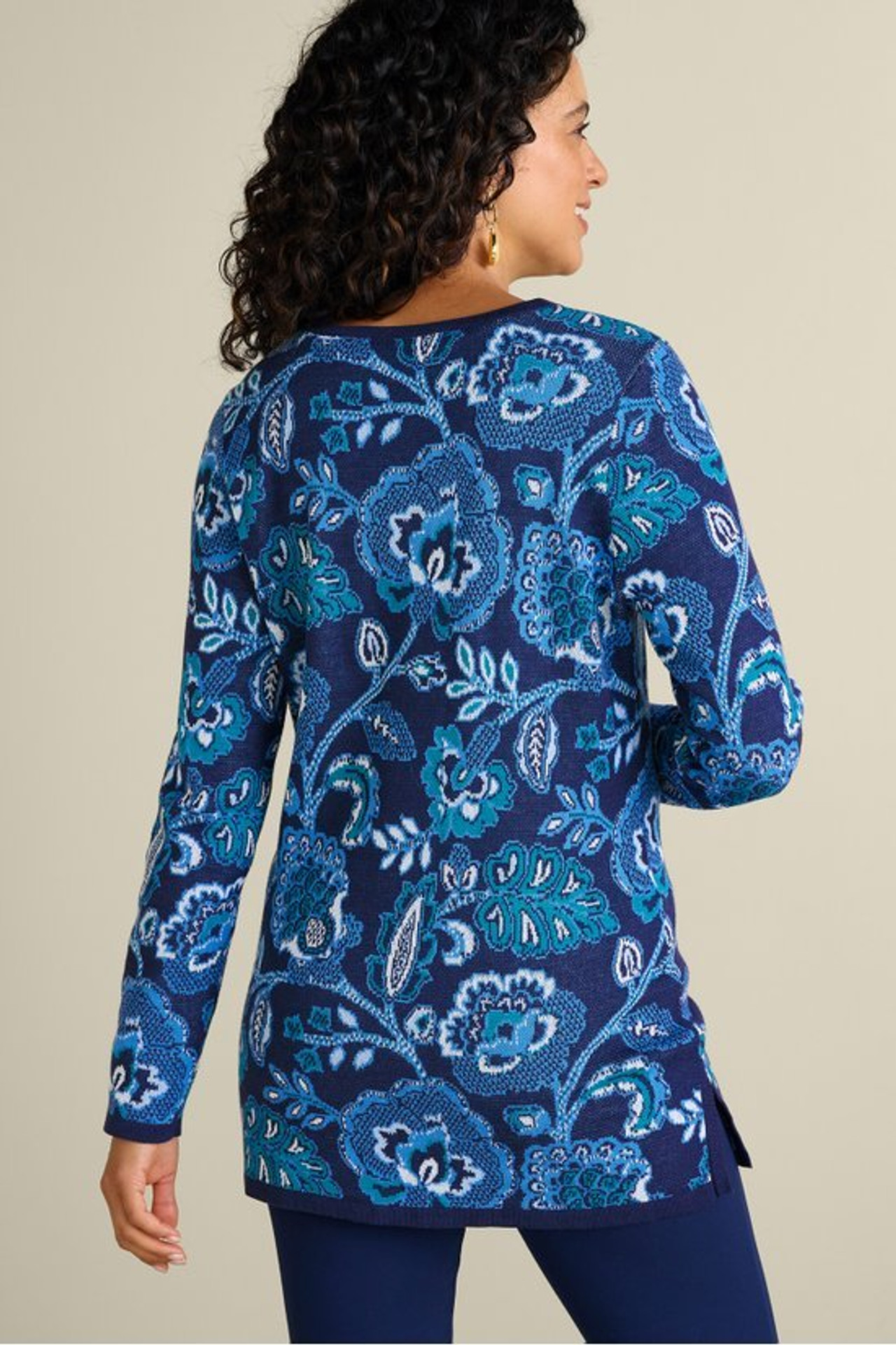 Leonor Jacquard Tunic Sweater - Soft Surroundings Outlet