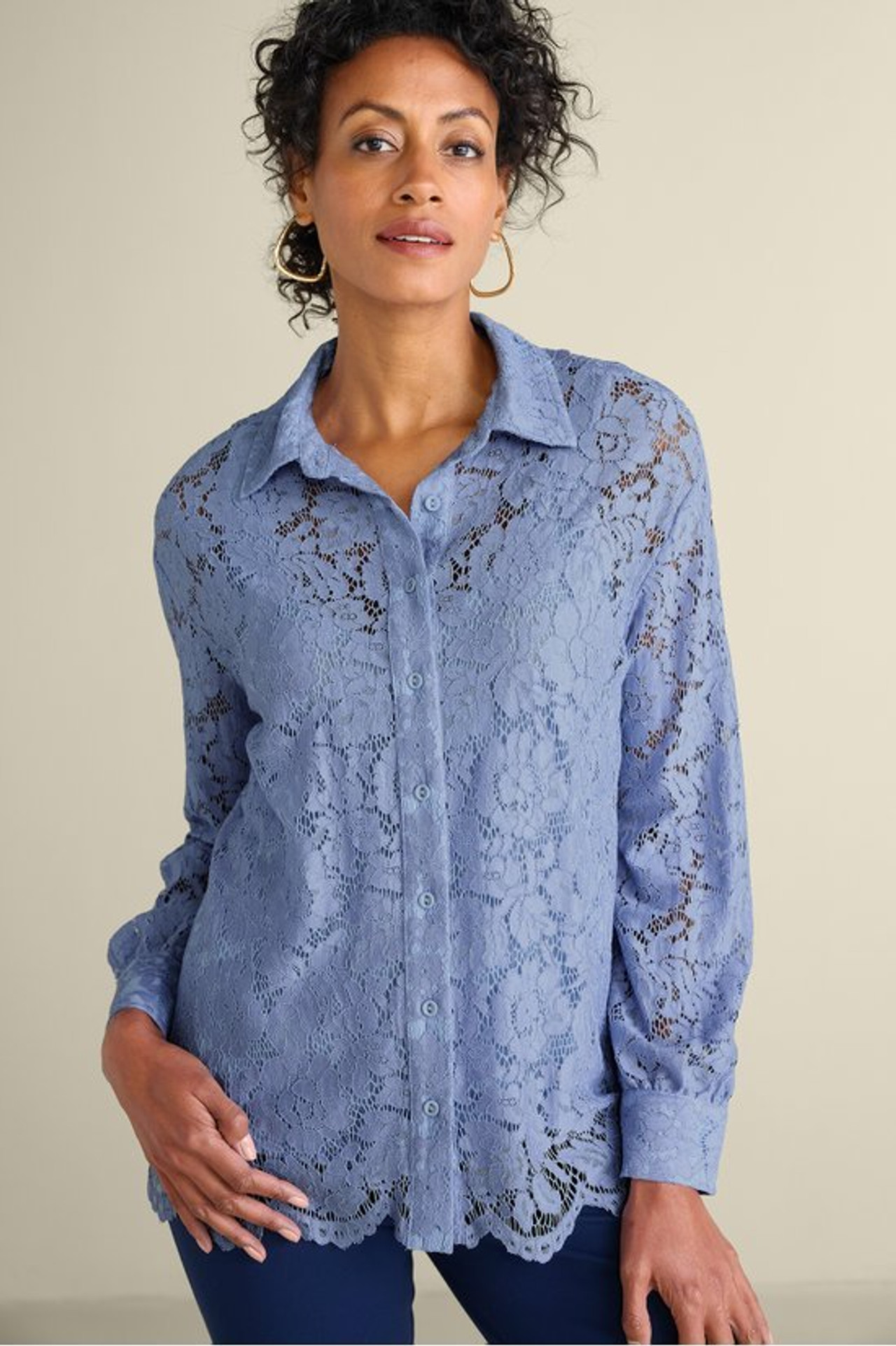 Lisa Lace Button Front - Soft Surroundings Outlet