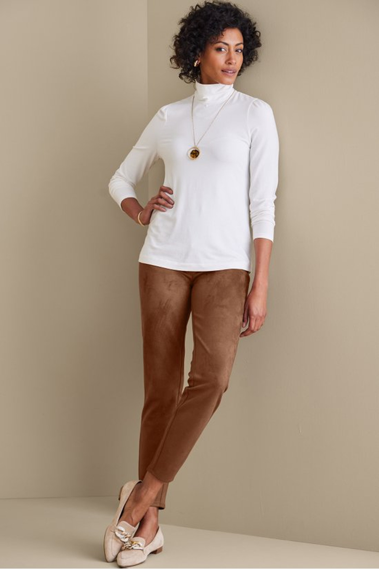Faux Suede Pull-On Leggings - Soft Surroundings Outlet