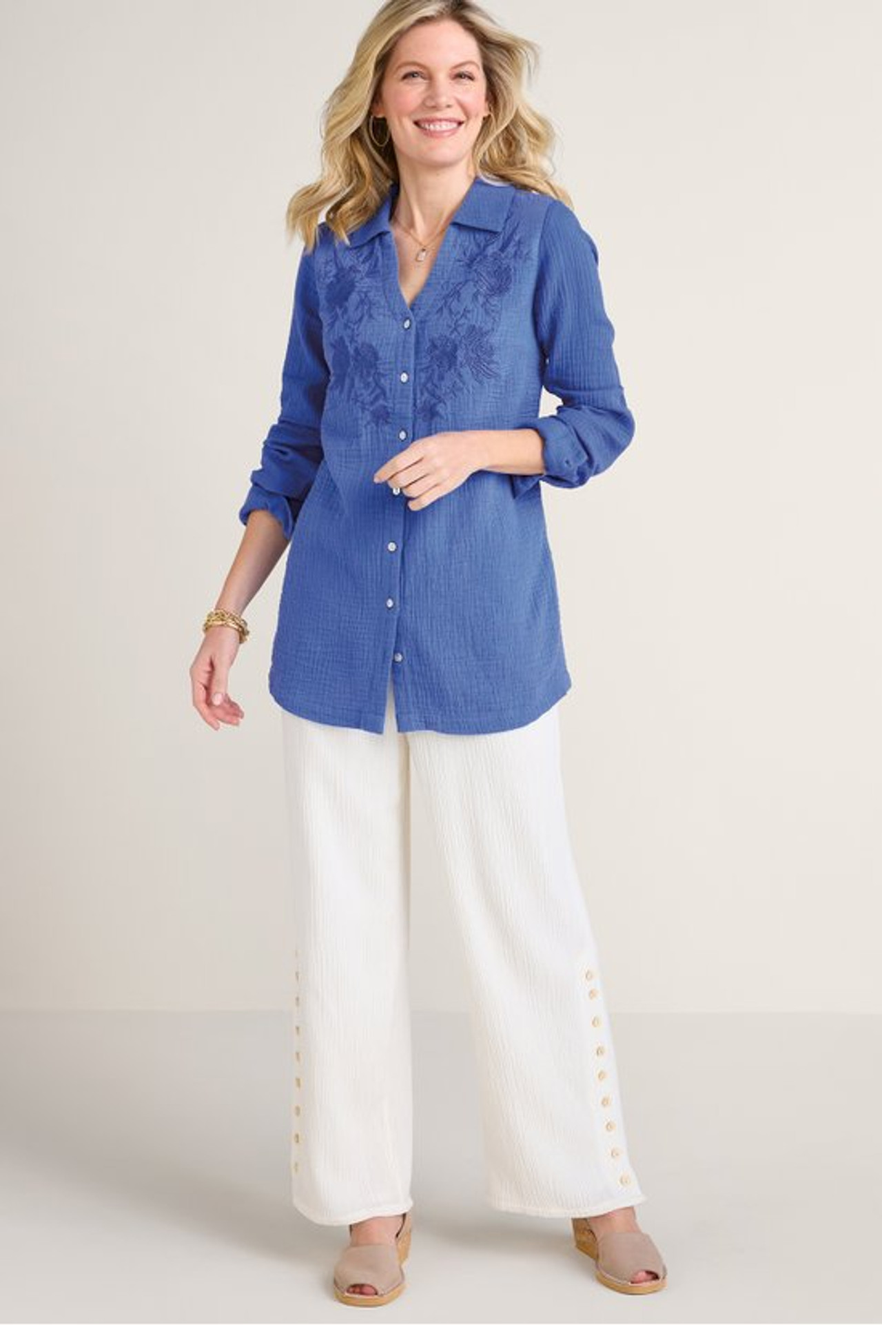 Escambia Gauze Tunic Shirt - Soft Surroundings Outlet