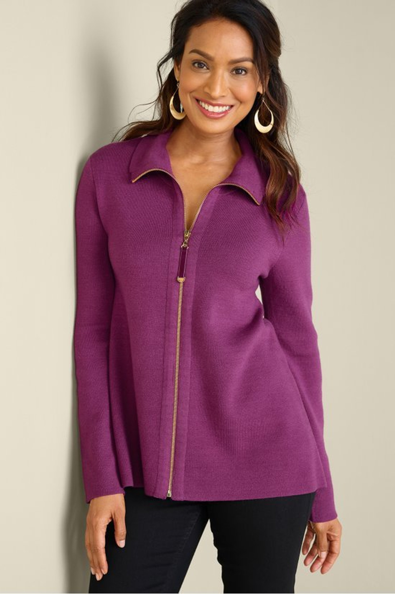 Meria Zip Cardi - Soft Surroundings Outlet