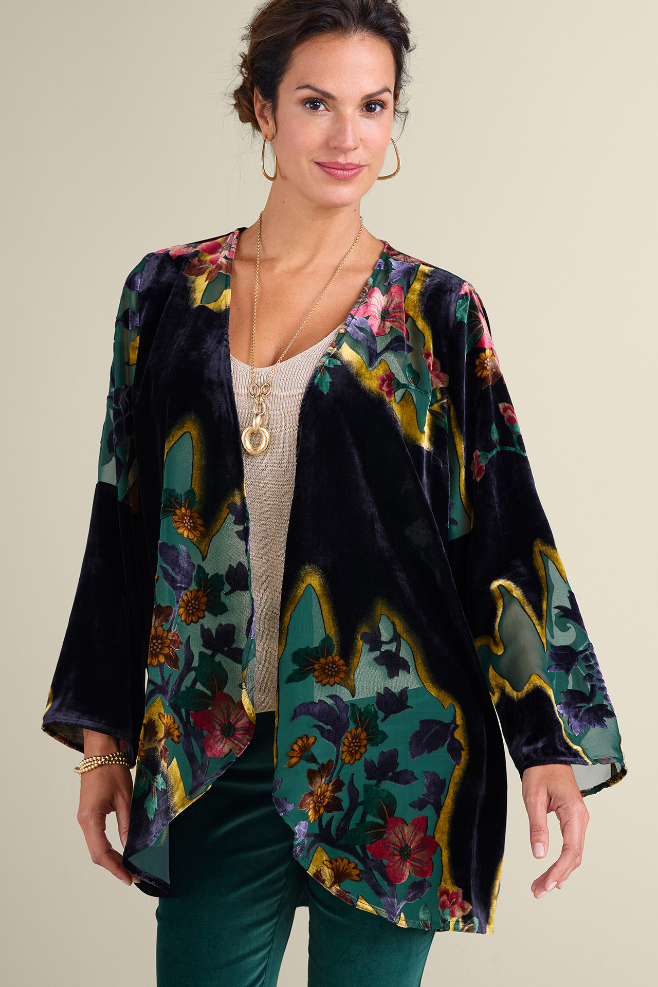 Aaliyah Floral Velvet Topper - Soft Surroundings Outlet