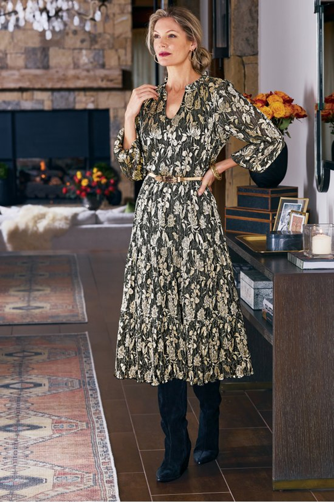Jobelle Shimmer Midi Dress - Soft Surroundings Outlet
