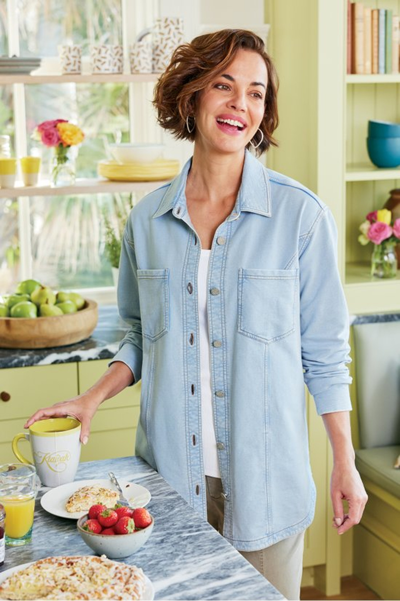 Lorelei French Terry Button Front Tunic - Soft Surroundings Outlet