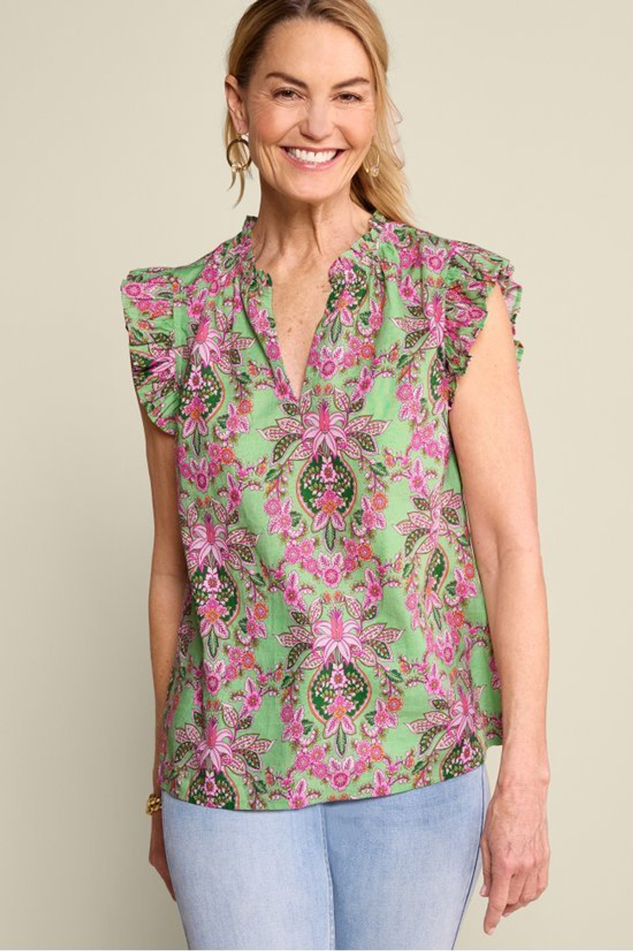 Paige Linen Blend Top - Soft Surroundings Outlet