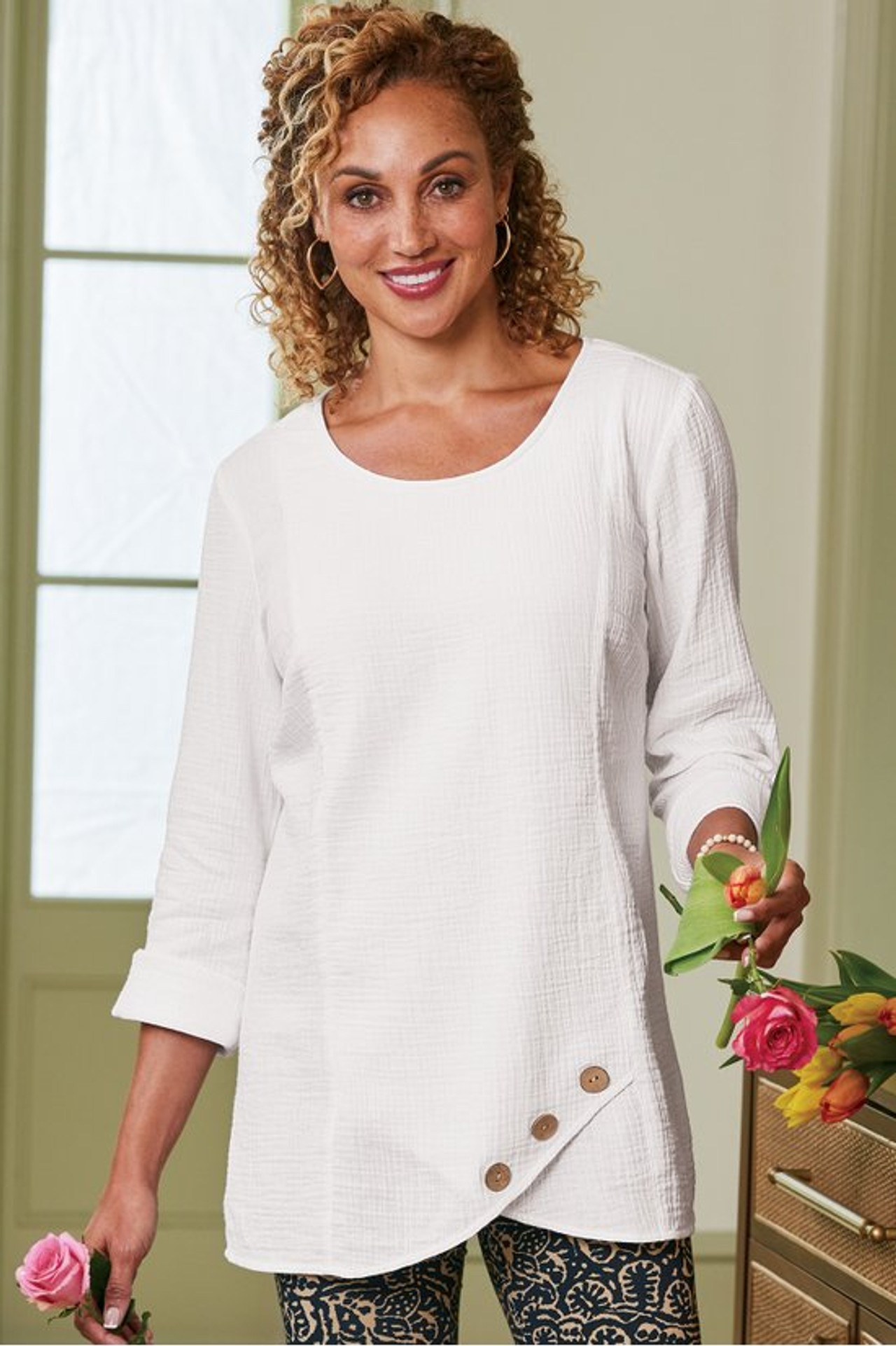 Zarina Gauze Tunic - Soft Surroundings Outlet