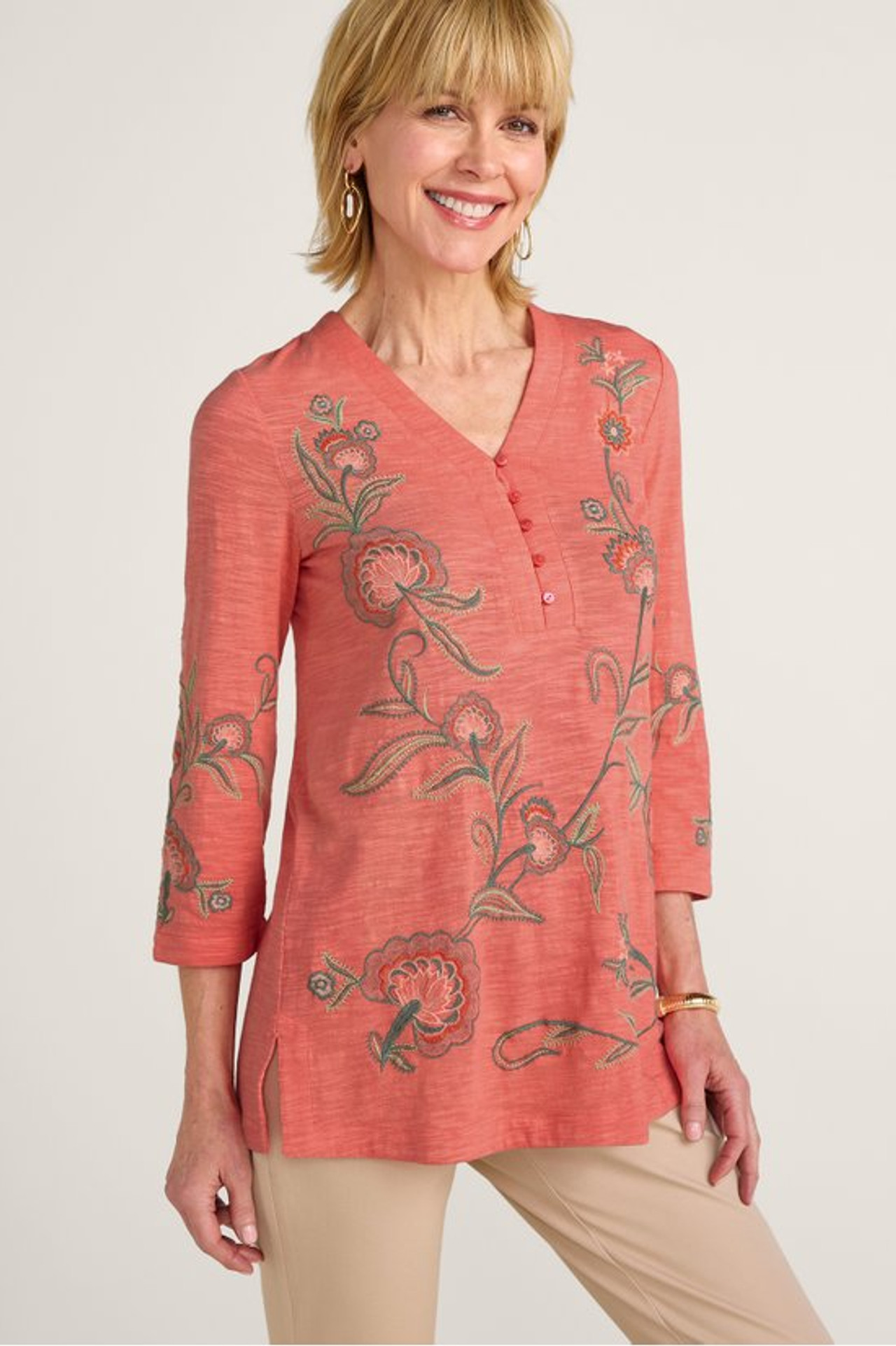 Kaleen Embroidered Tunic - Soft Surroundings Outlet