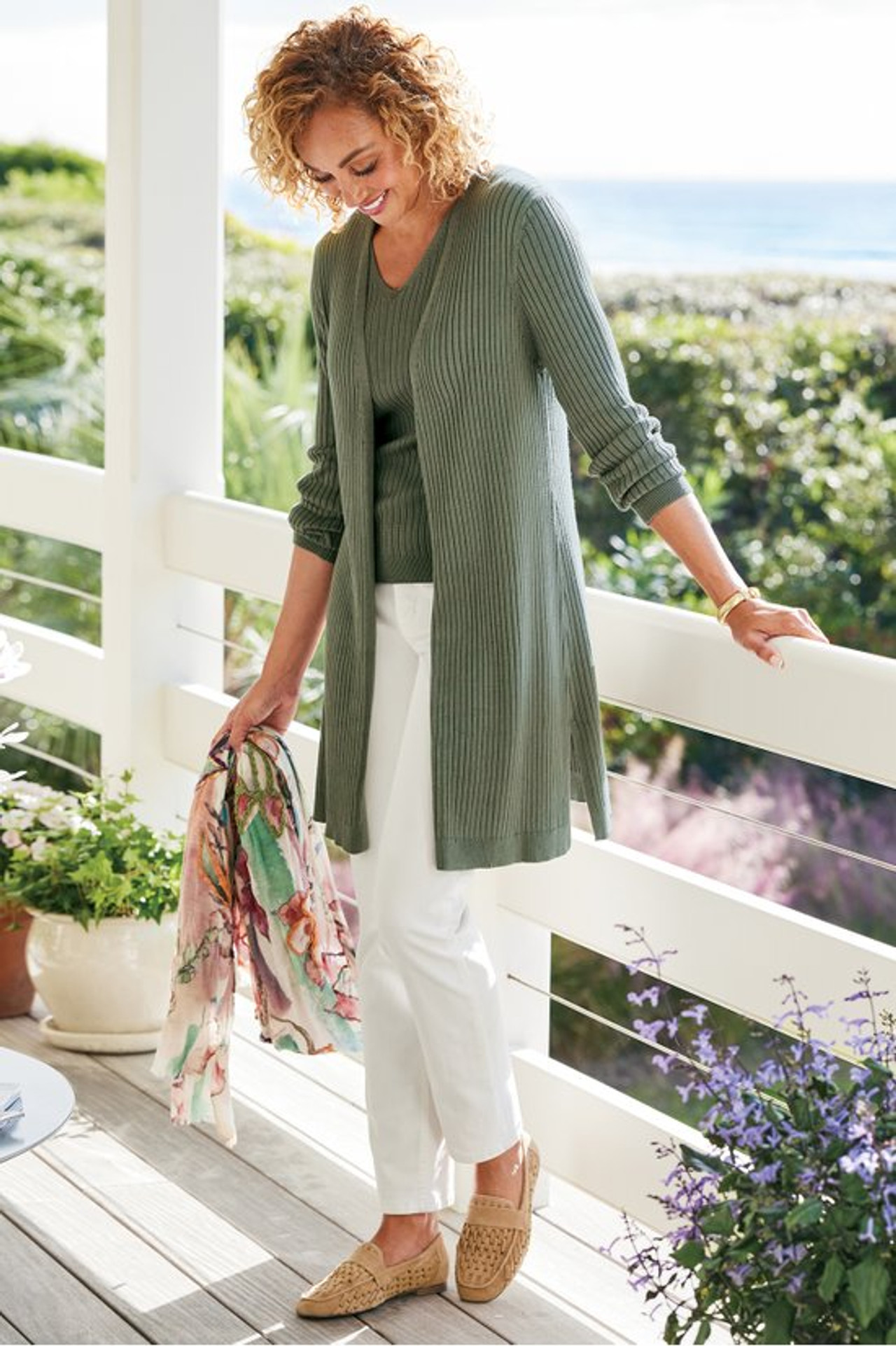 SoftEssential™ Ribbed Long Cardi - Soft Surroundings Outlet