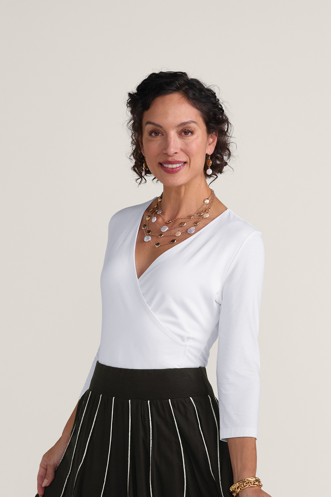 Marietta Pearl & Coin Layered Necklace - Soft Surroundings Outlet