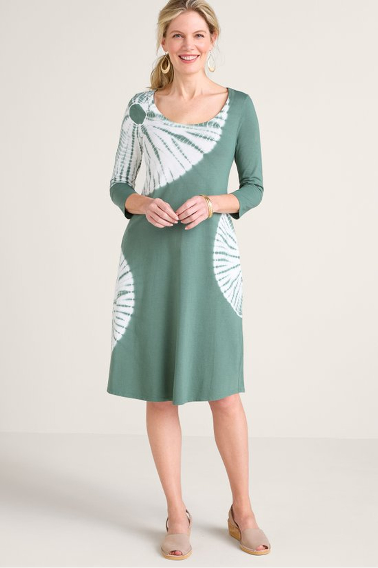 Santiago ¾ Sleeve Short Dress - Soft Surroundings Outlet