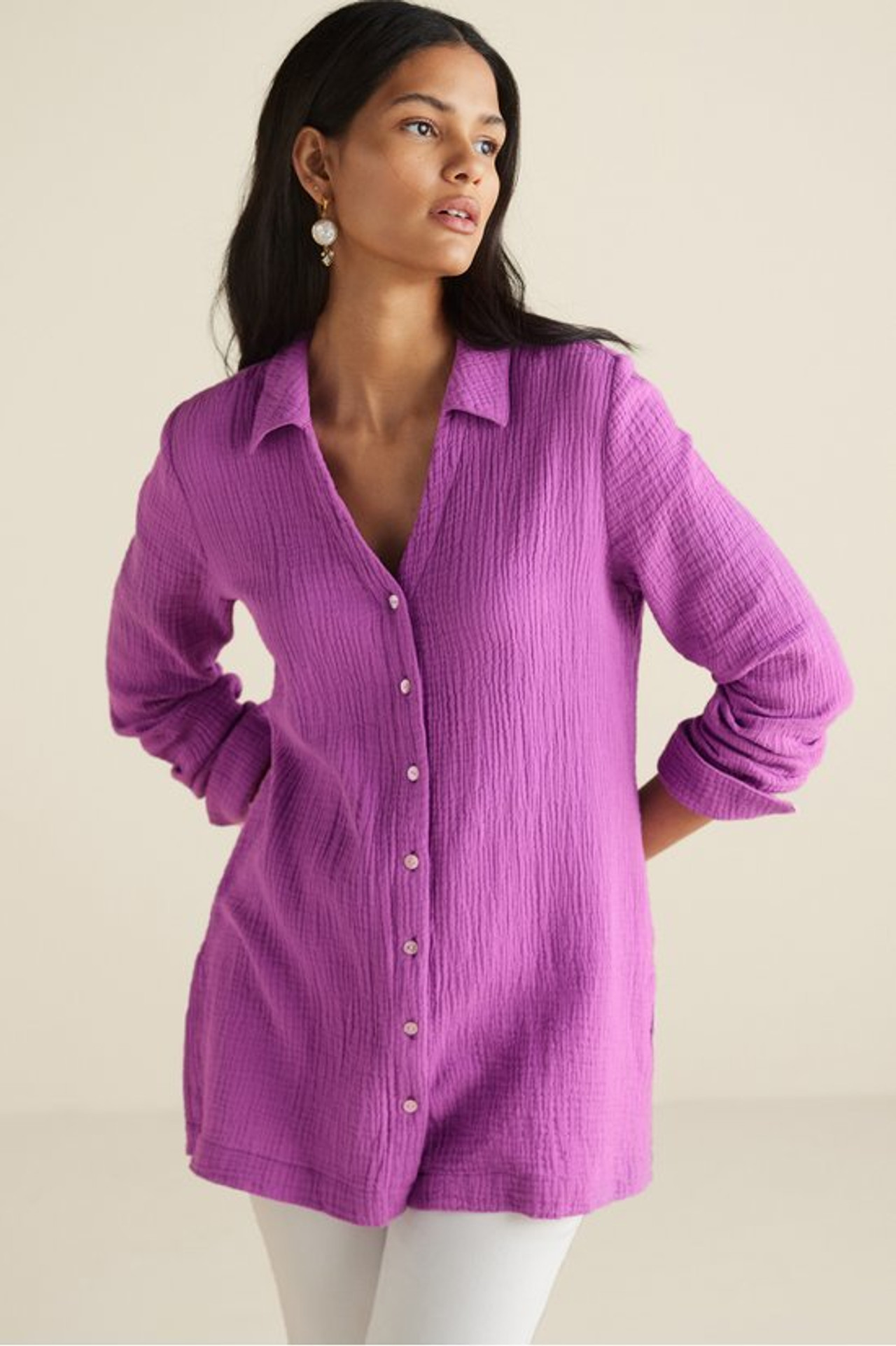 Escambia Gauze Tunic Shirt - Soft Surroundings Outlet