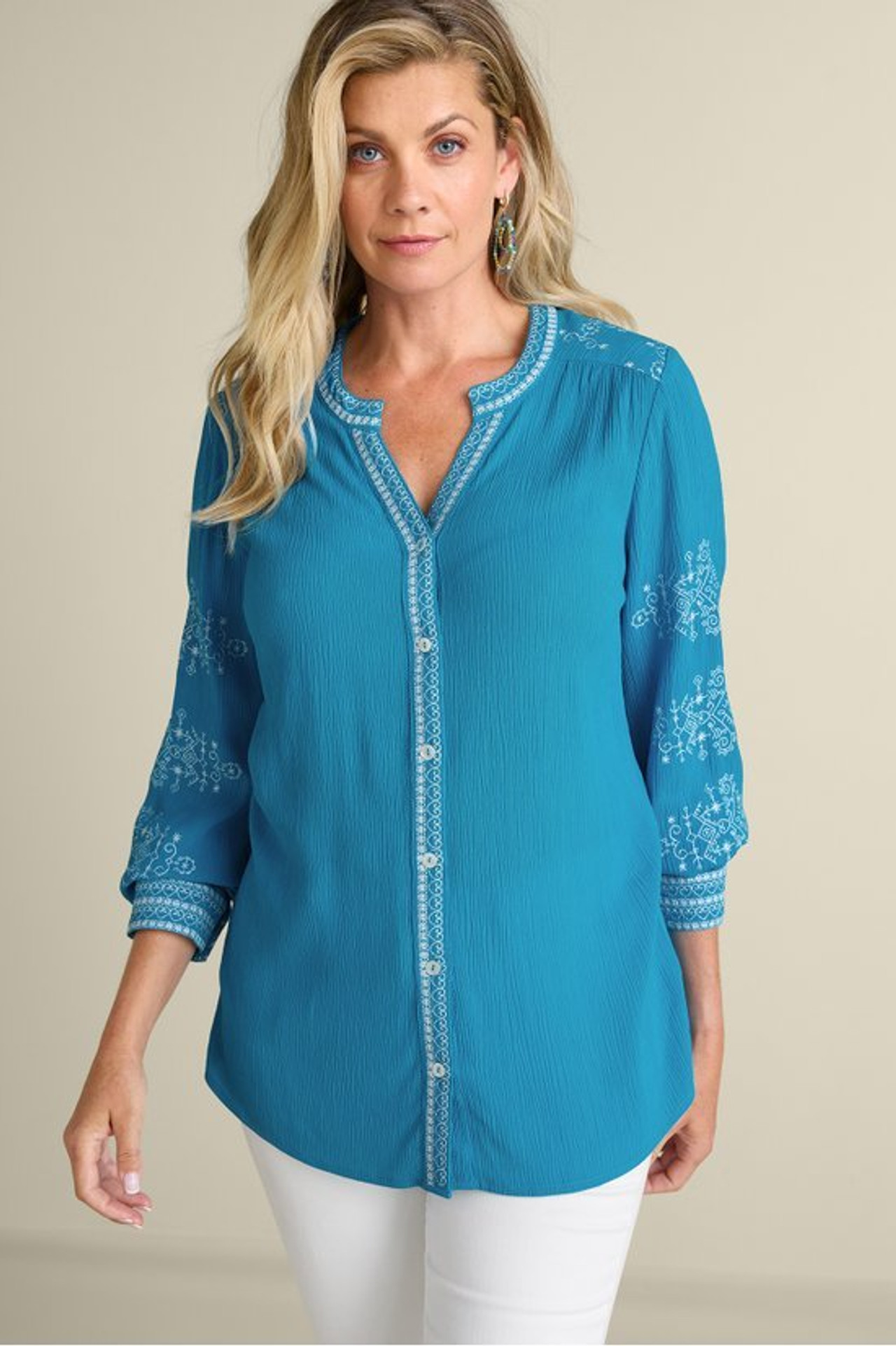 Imane Gauze Tunic - Soft Surroundings Outlet
