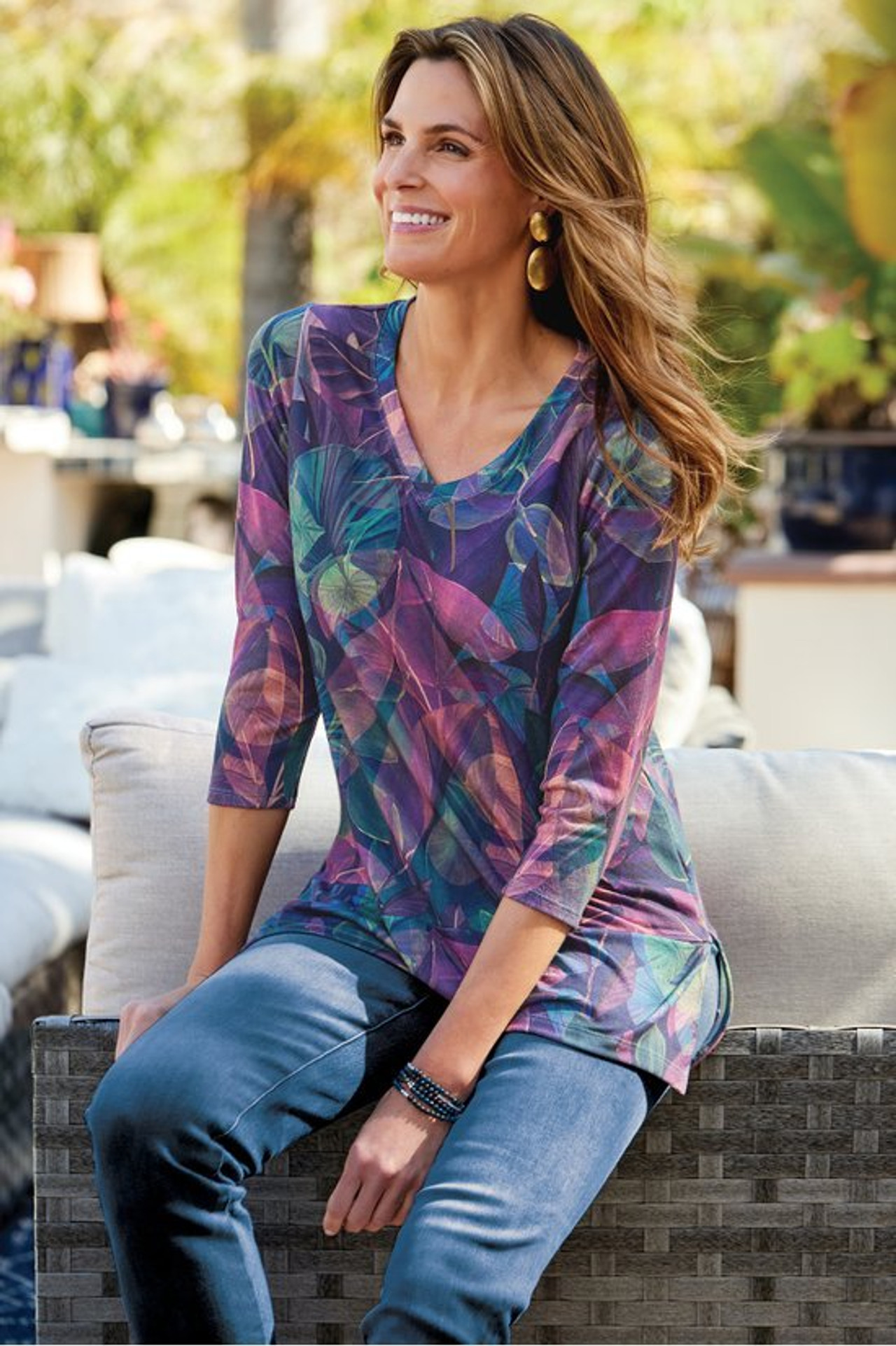 Alila 3/4 Sleeve Tunic - Soft Surroundings Outlet