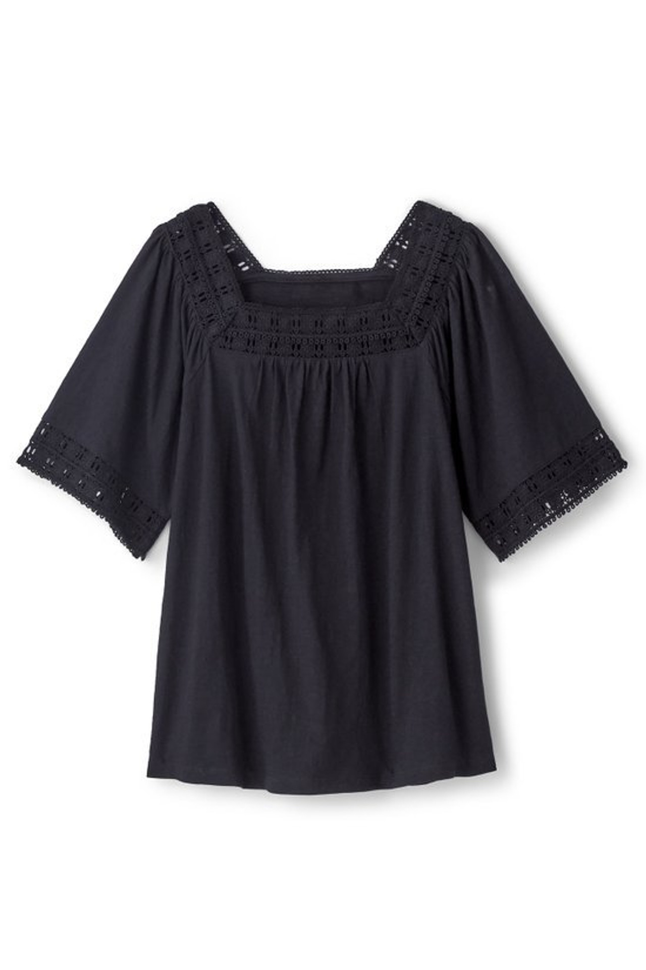 Brianna Crochet Knit Tee - Soft Surroundings Outlet