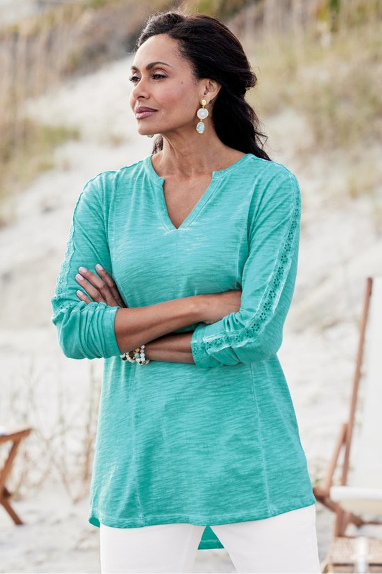 Joan Eyelet Tunic - Soft Surroundings Outlet