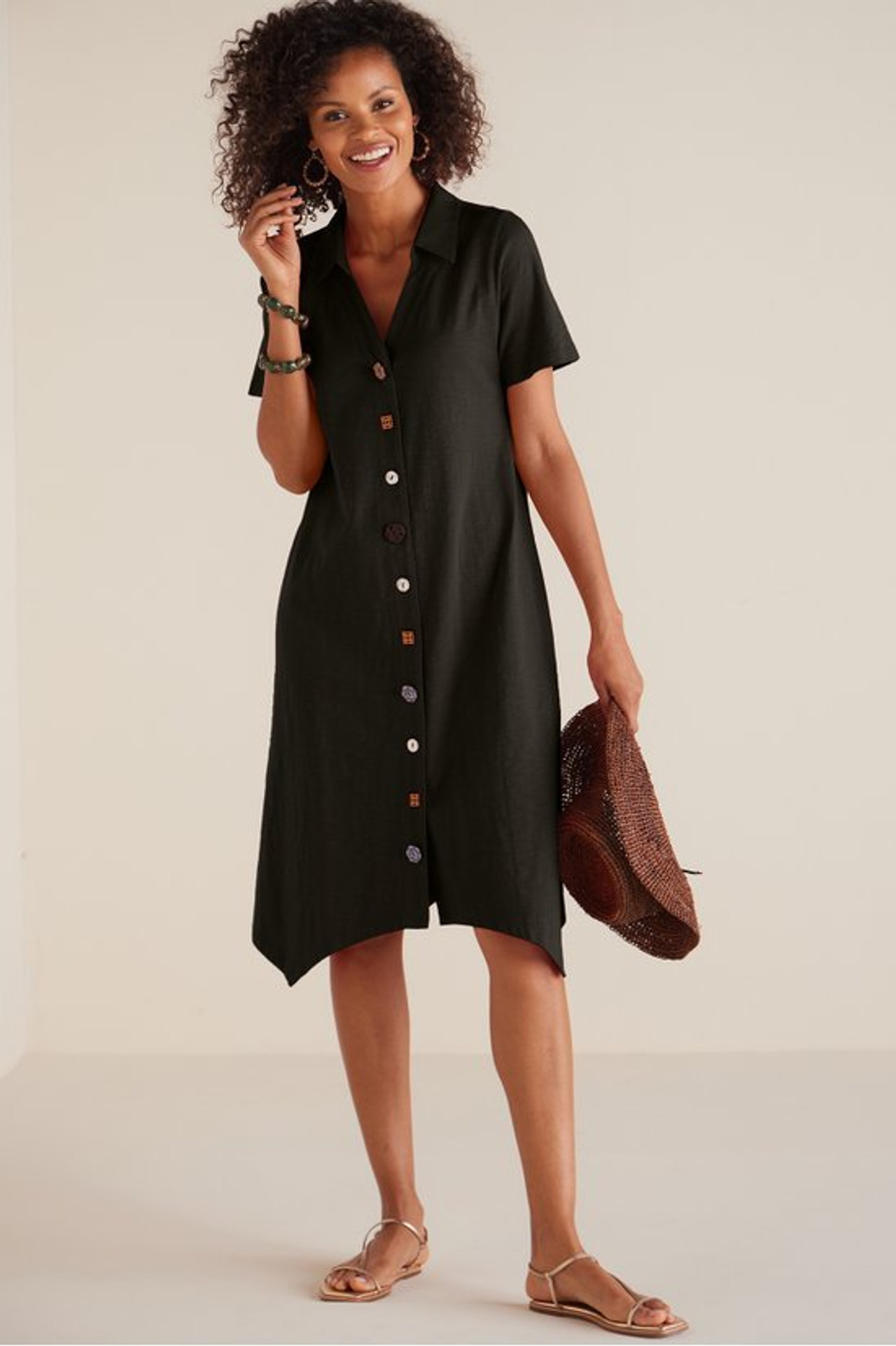 Danielle Button Dress - Soft Surroundings Outlet