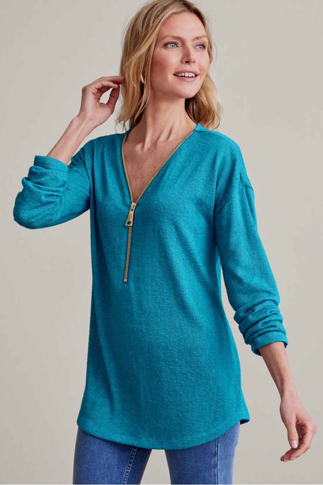 Valentina Zip Sweater - Soft Surroundings Outlet