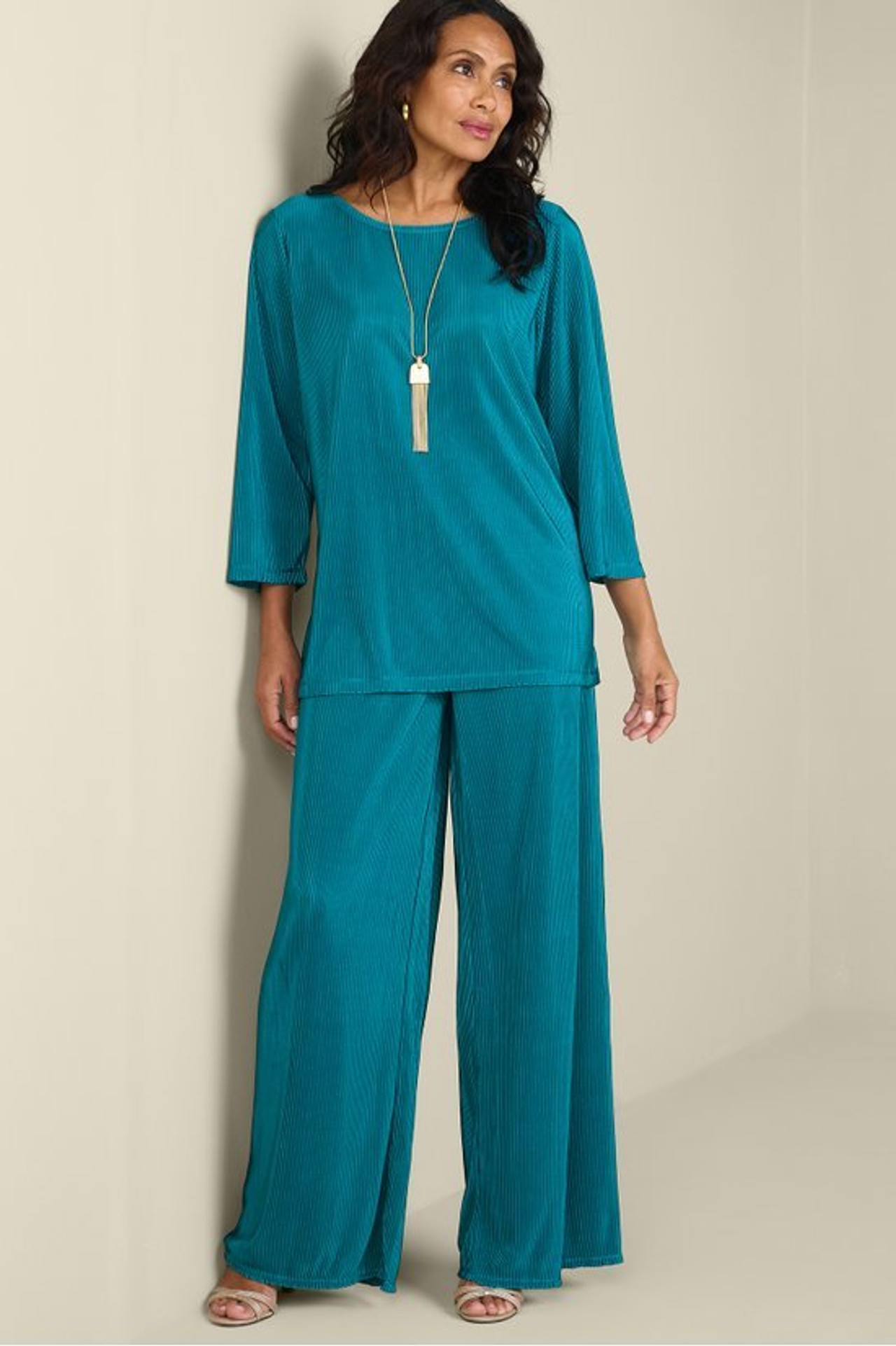 Cella Plisse Wide Leg Pants - Soft Surroundings Outlet