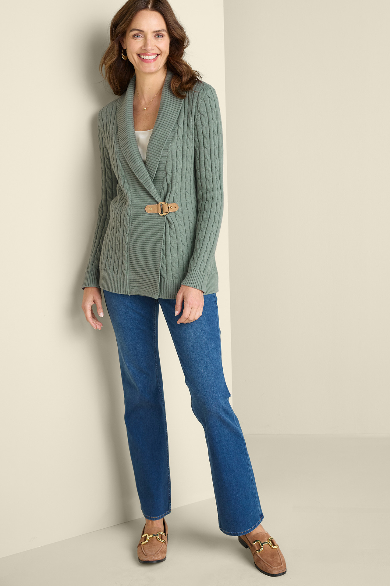Ivey Cable Knit Cardigan - Soft Surroundings Outlet