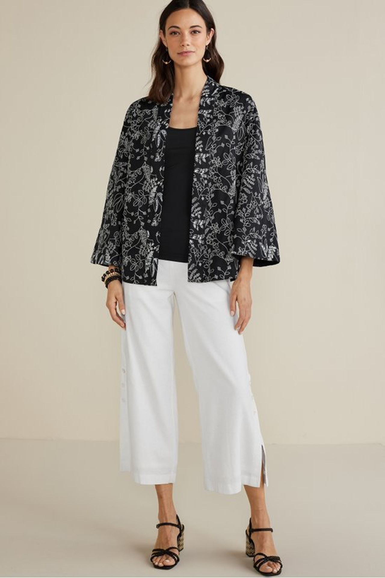 Catania Linen Blend Wide Leg Crop Pants - Soft Surroundings Outlet