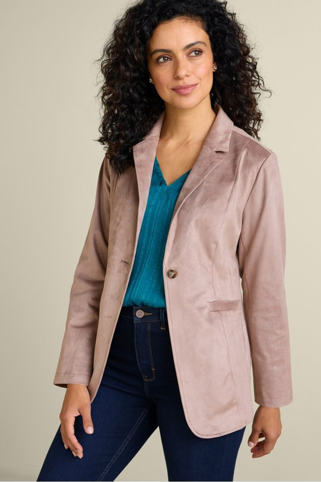 Breck Faux Suede Blazer - Soft Surroundings Outlet