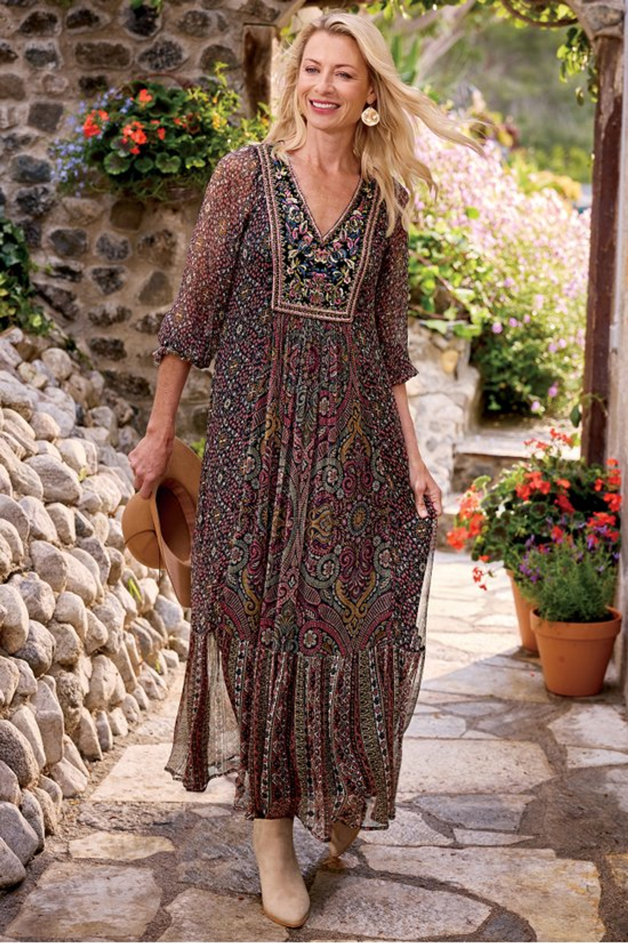 Zellige Maxi Dress - Soft Surroundings Outlet