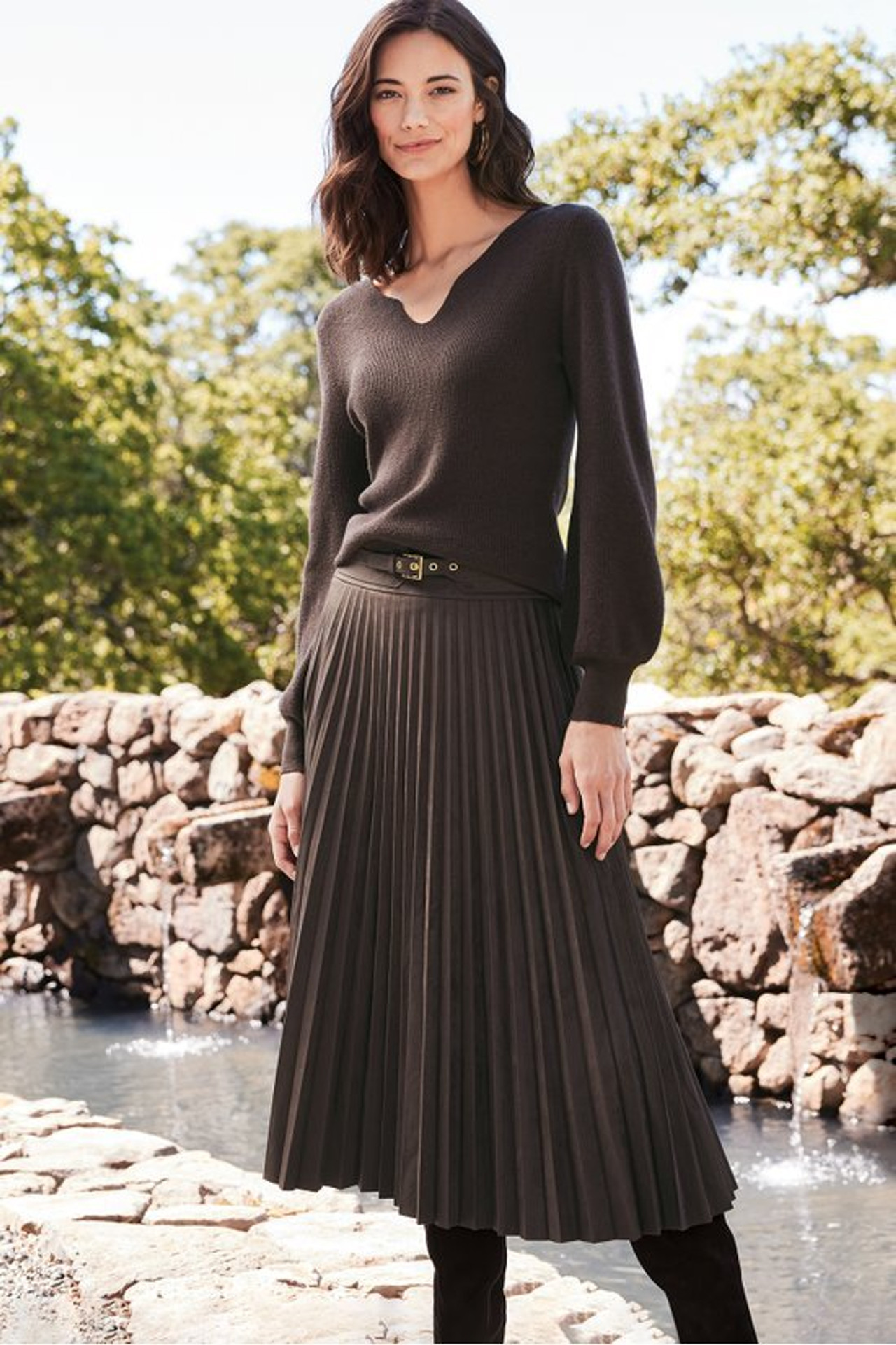 Lavina Faux Suede Skirt - Soft Surroundings Outlet
