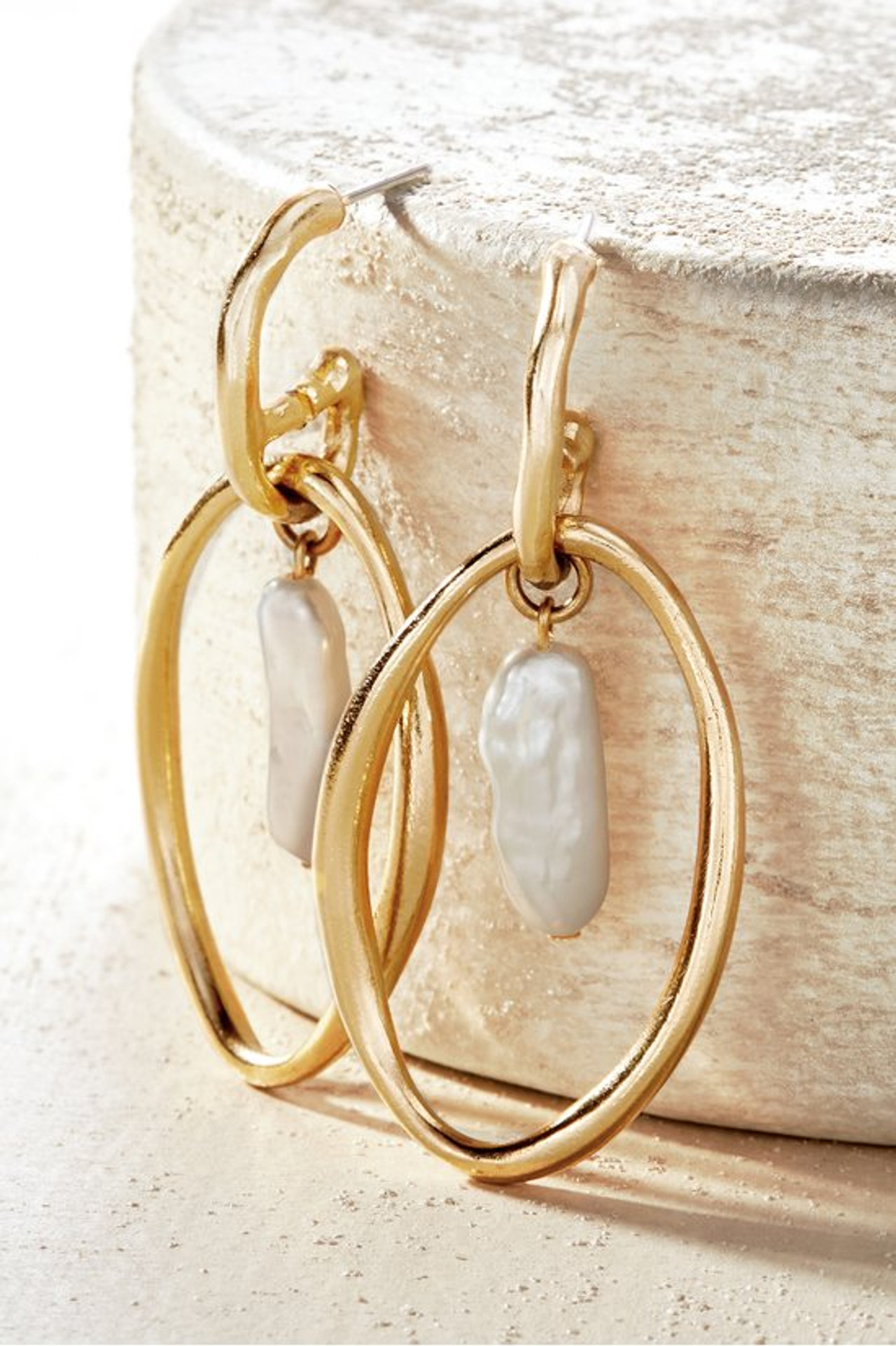 Dora Hoop Pearl Earring - Soft Surroundings Outlet