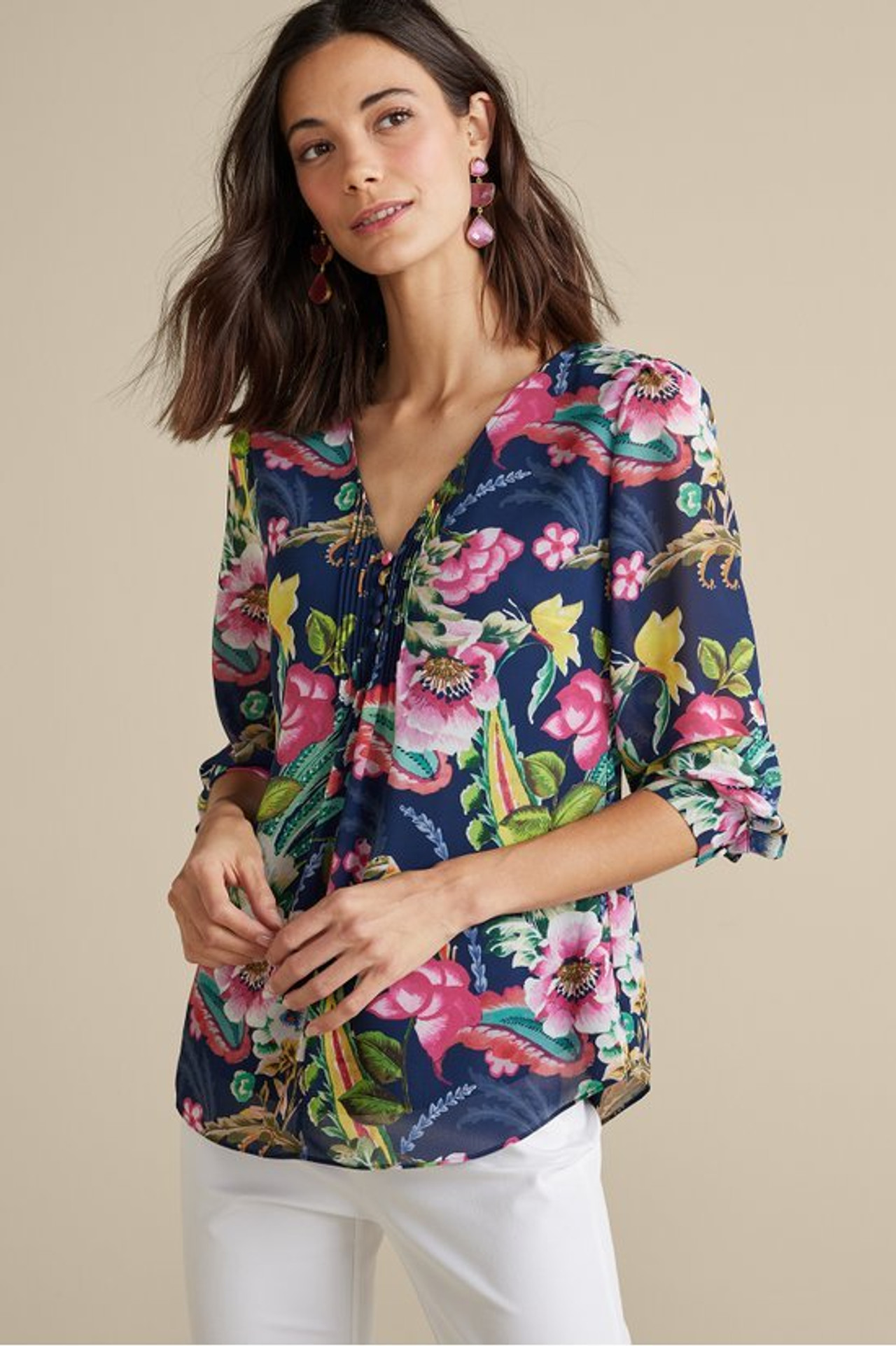 Samantha Georgette Top - Soft Surroundings Outlet