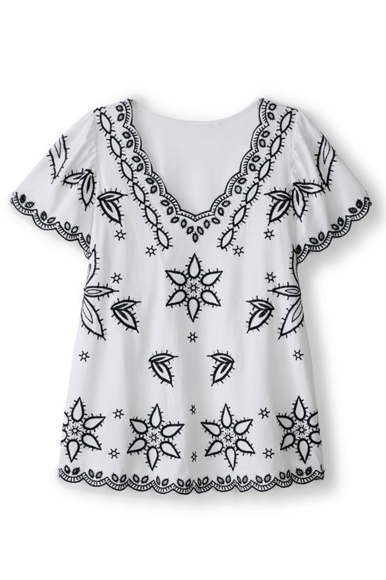 Teres Embroidered Tee - Soft Surroundings Outlet