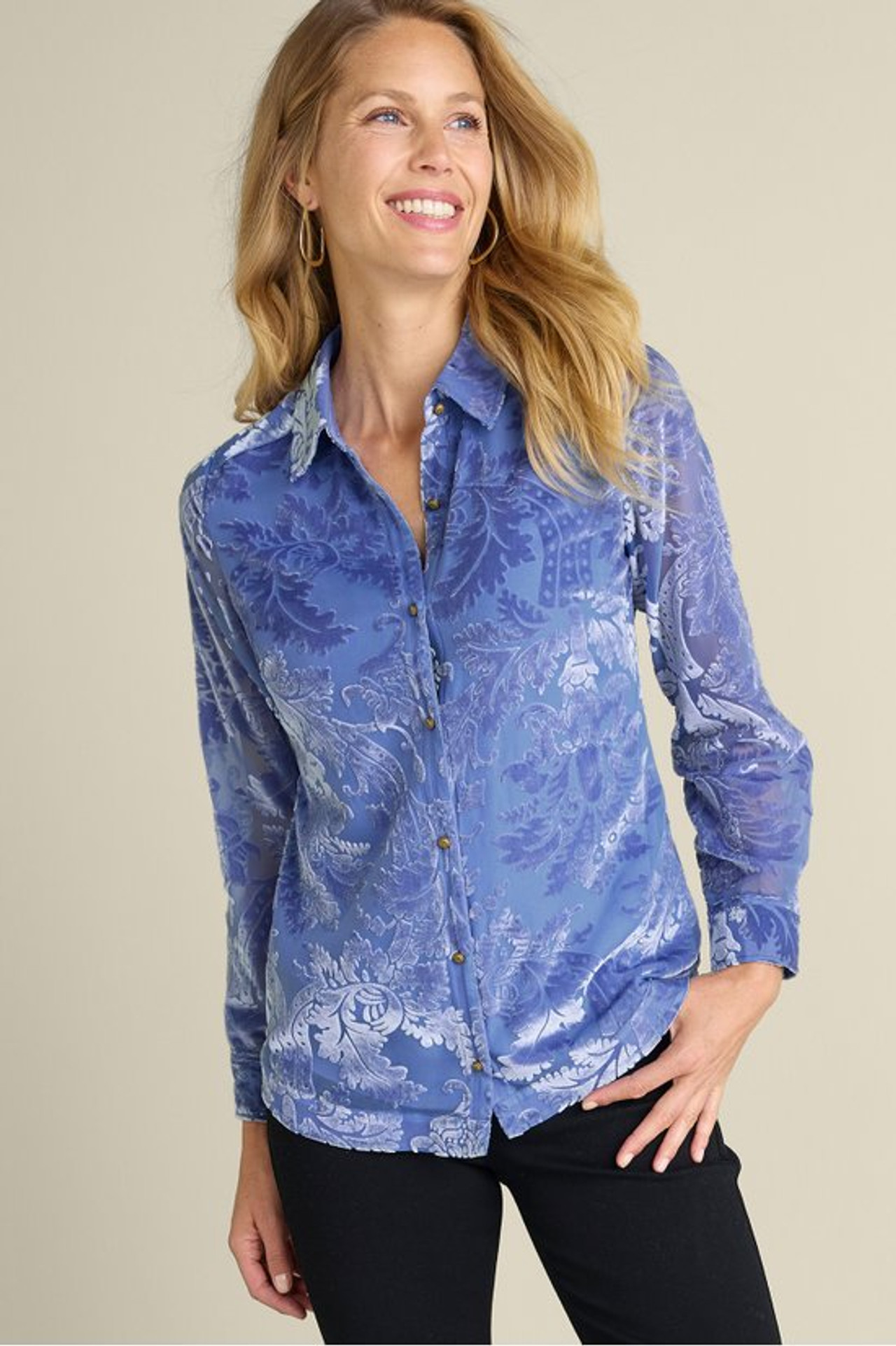 Floreat Velvet Shirt - Soft Surroundings Outlet