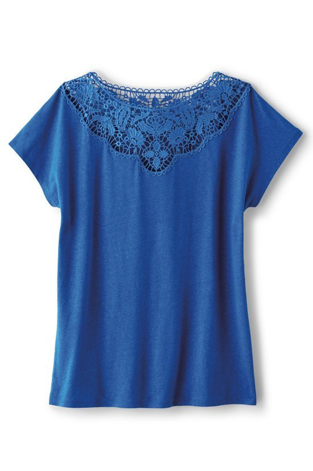 Luella Linen Blend Lace Tee - Soft Surroundings Outlet