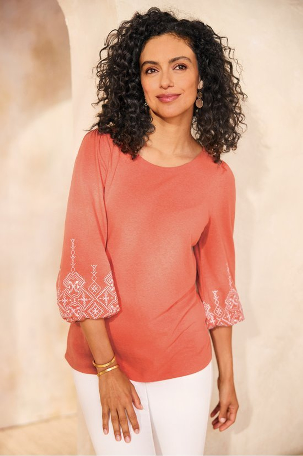 Embroidered Parisian Poet Top - Soft Surroundings Outlet