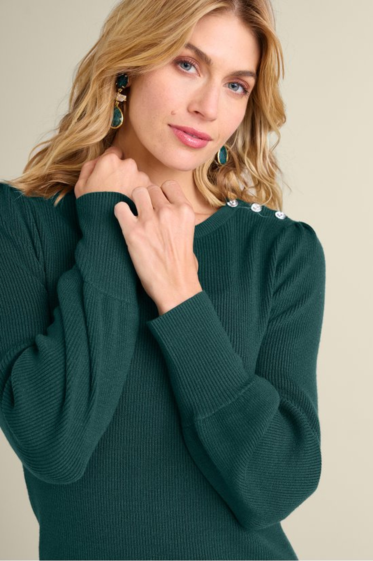 Tyla Button Shoulder Sweater - Soft Surroundings Outlet