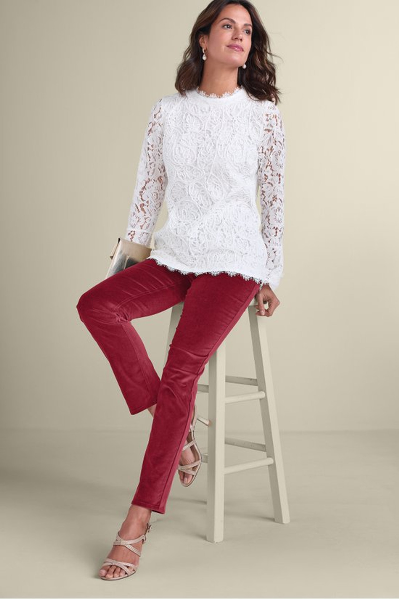 Sutton Velveteen Pull-On Slim Leg Pants - Soft Surroundings Outlet