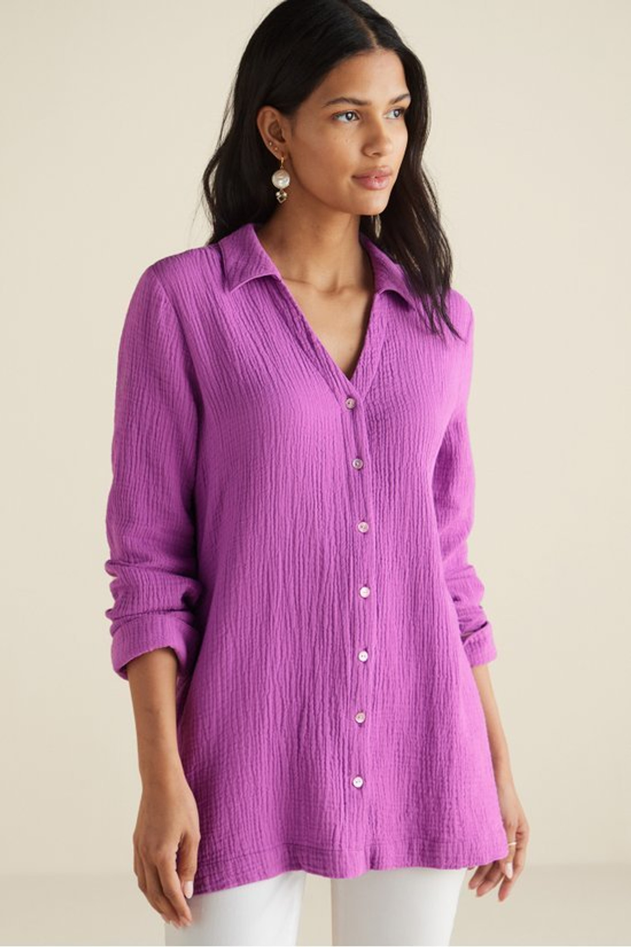 Escambia Gauze Tunic Shirt - Soft Surroundings Outlet