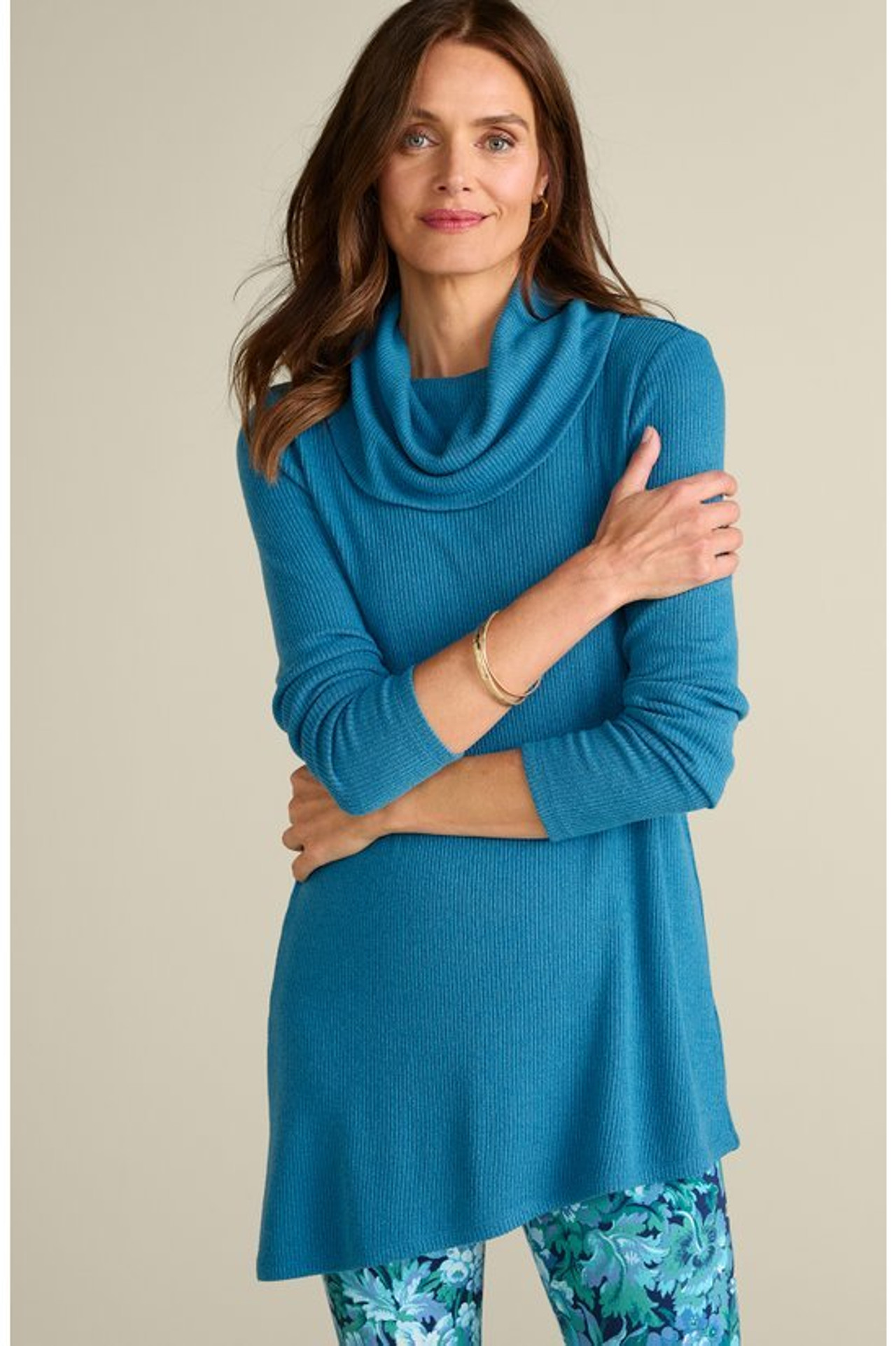 Kayla Rib Knit Cowl Neck Tunic - Soft Surroundings Outlet