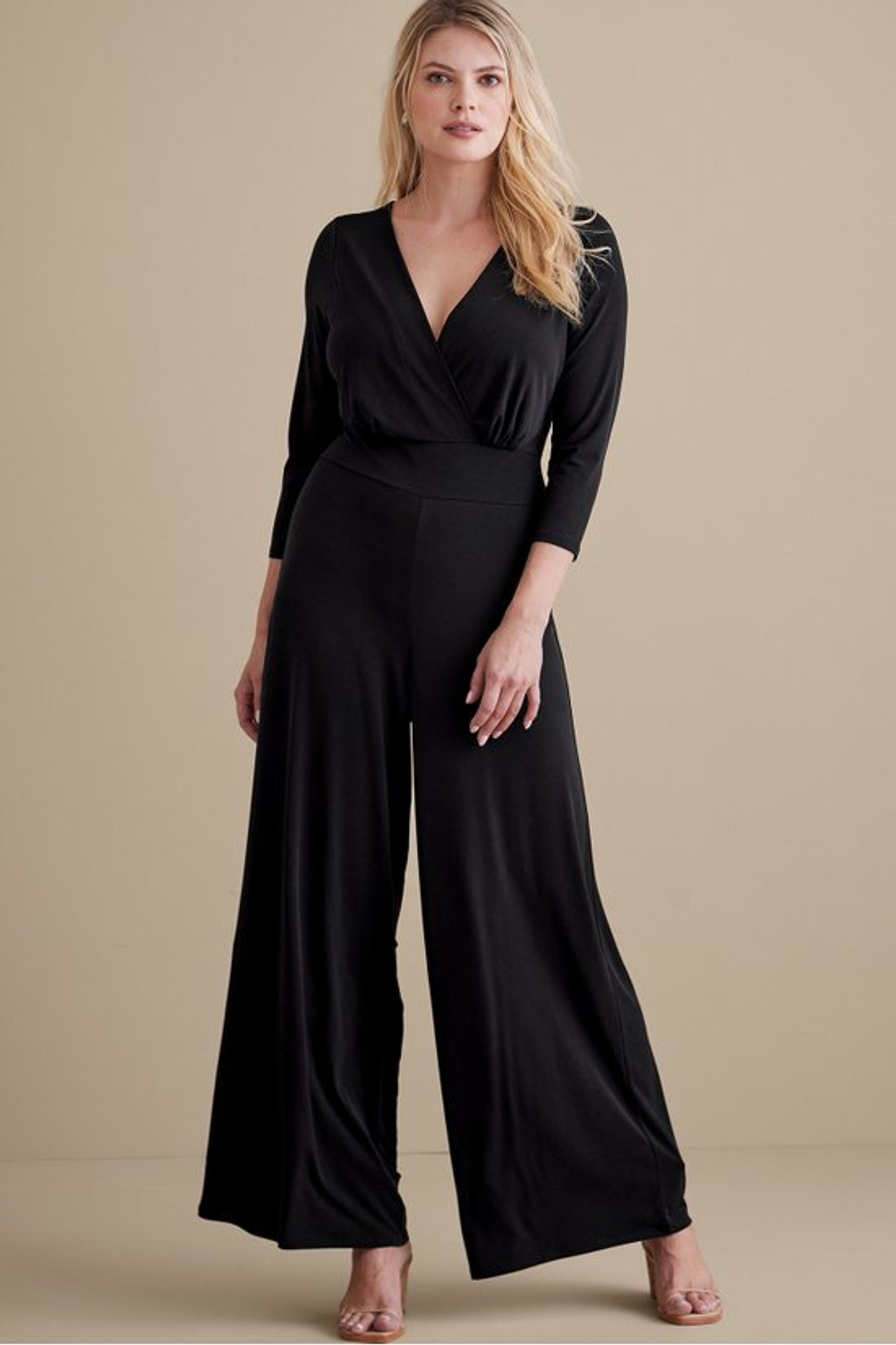 Penelope 3/4 Sleeve Jumpsuit - Soft Surroundings Outlet