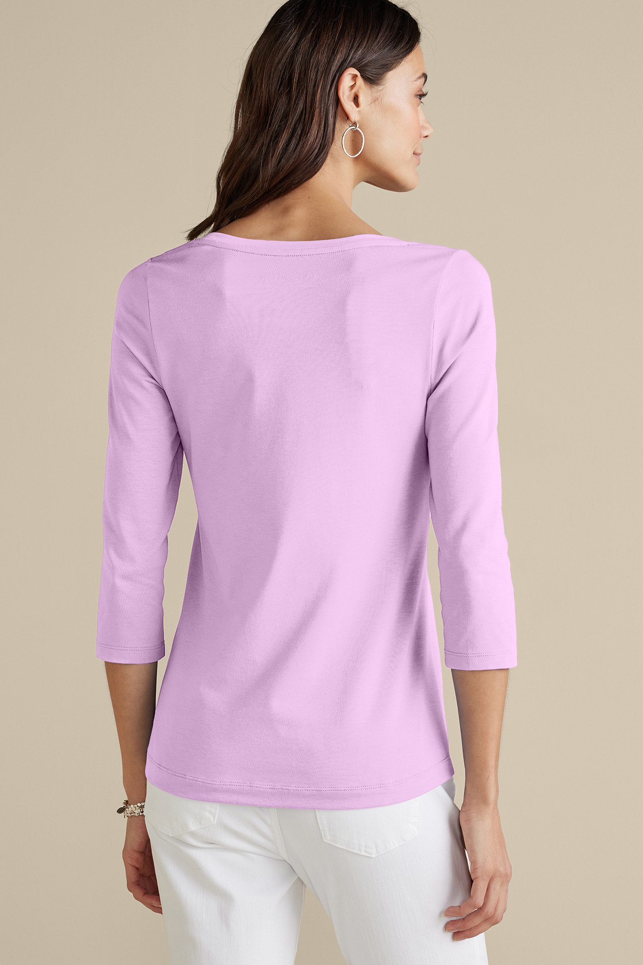 SoftEssential™ Supima® 3/4 Sleeve Tee - Soft Surroundings Outlet