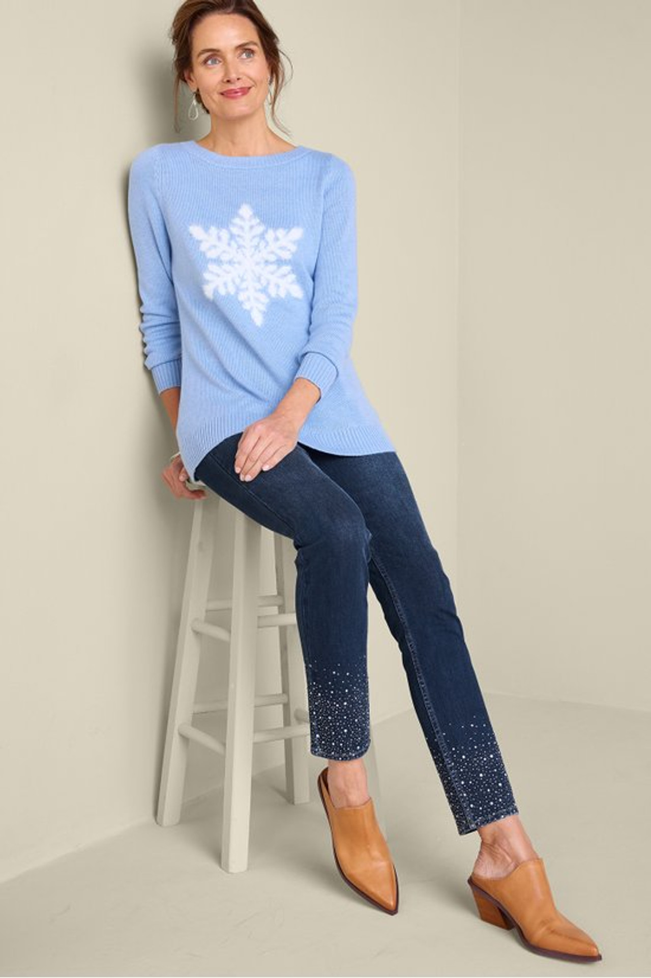 Ultimate Denim Crystal Pull-On Slim Leg Jeans - Soft Surroundings Outlet