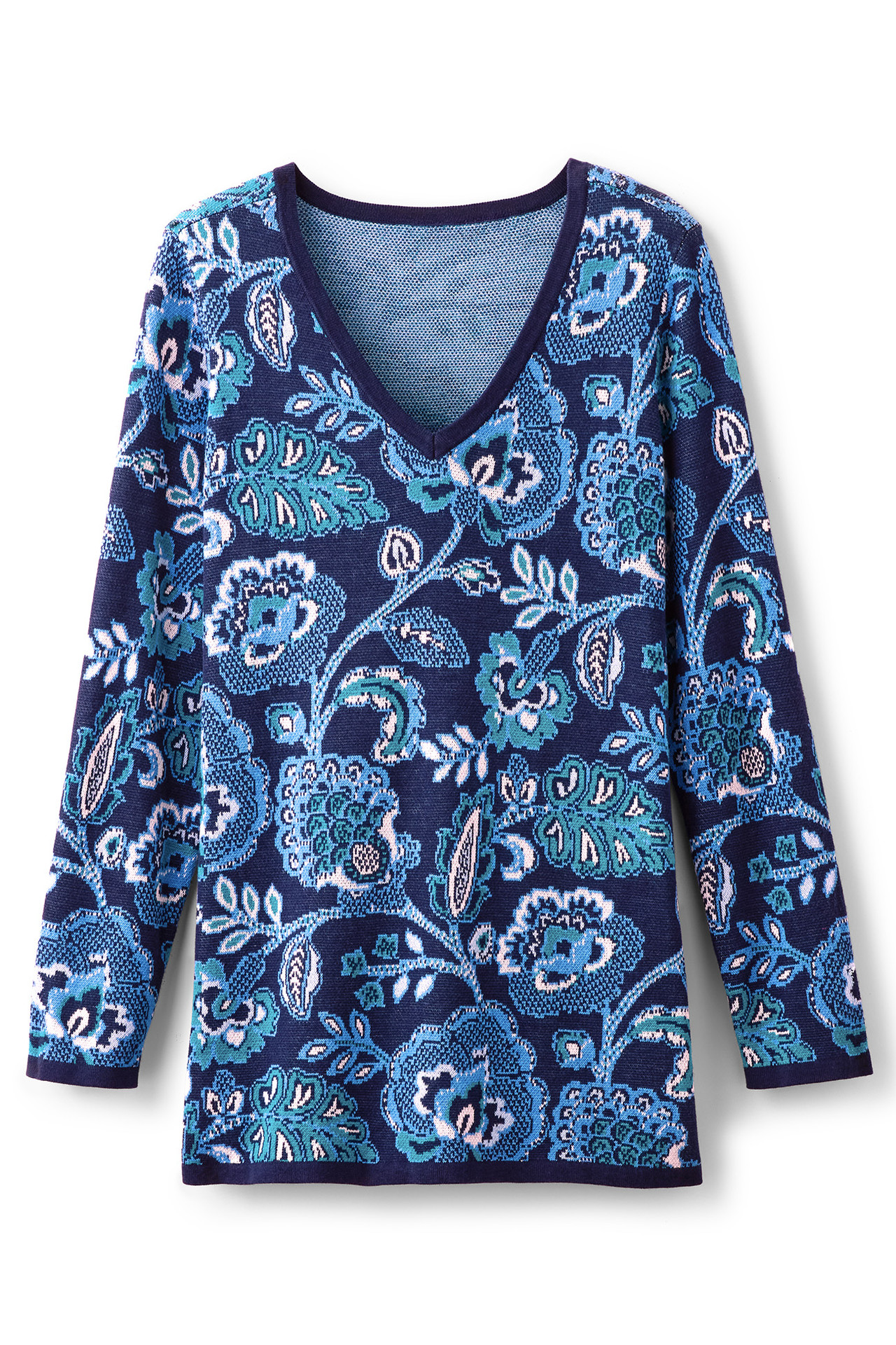 Leonor Jacquard Tunic Sweater - Soft Surroundings Outlet