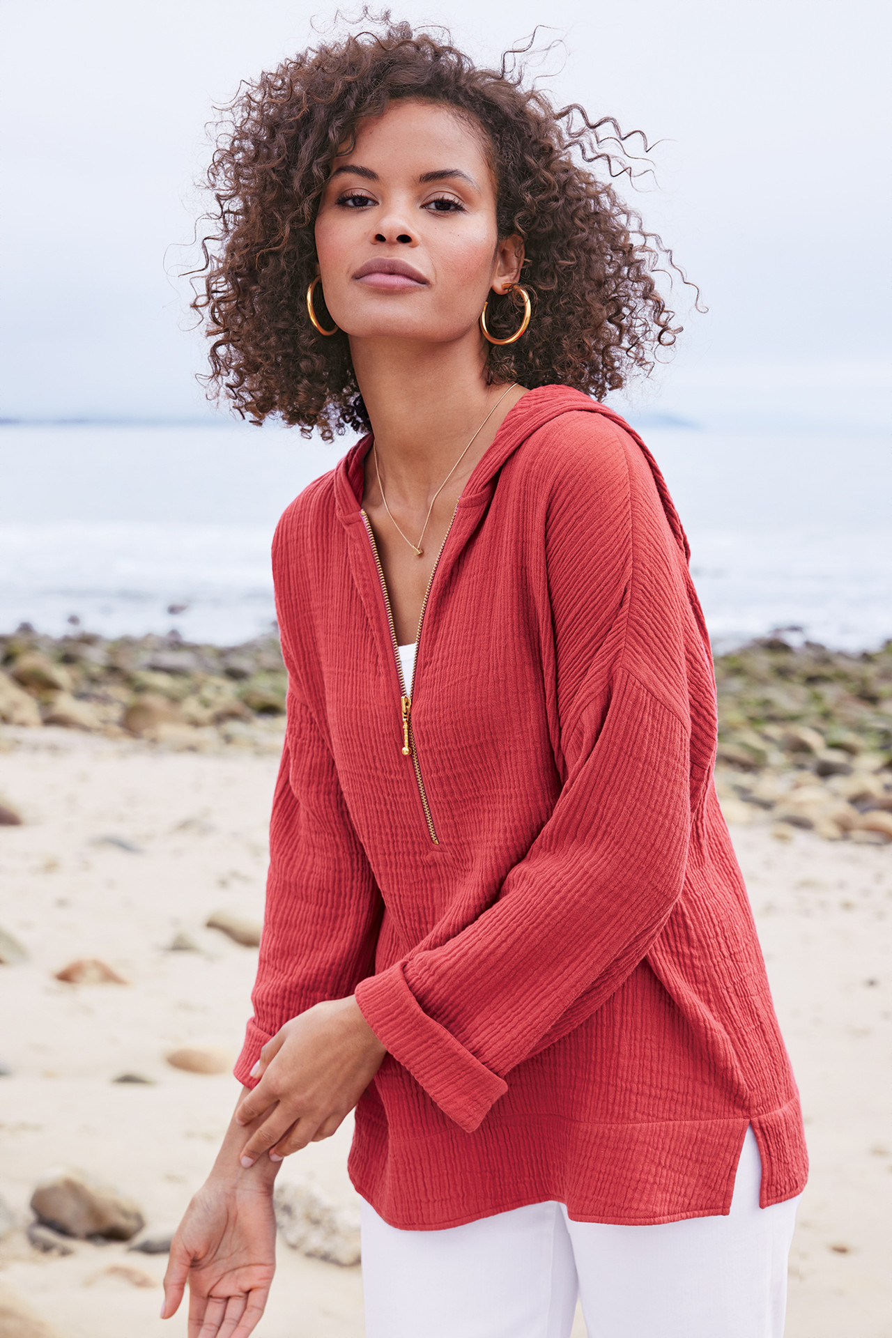 Kemia Gauze Hoodie - Soft Surroundings Outlet