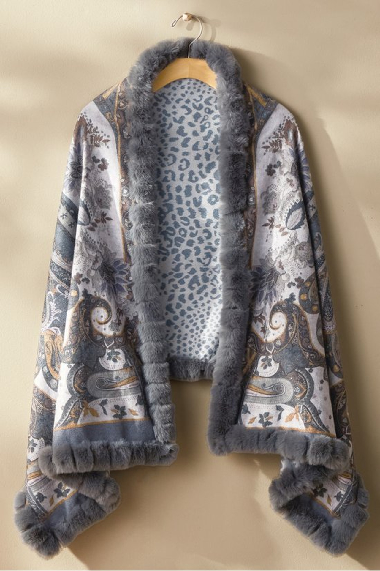 Katya Faux Fur Trim Wrap Scarf - Soft Surroundings Outlet