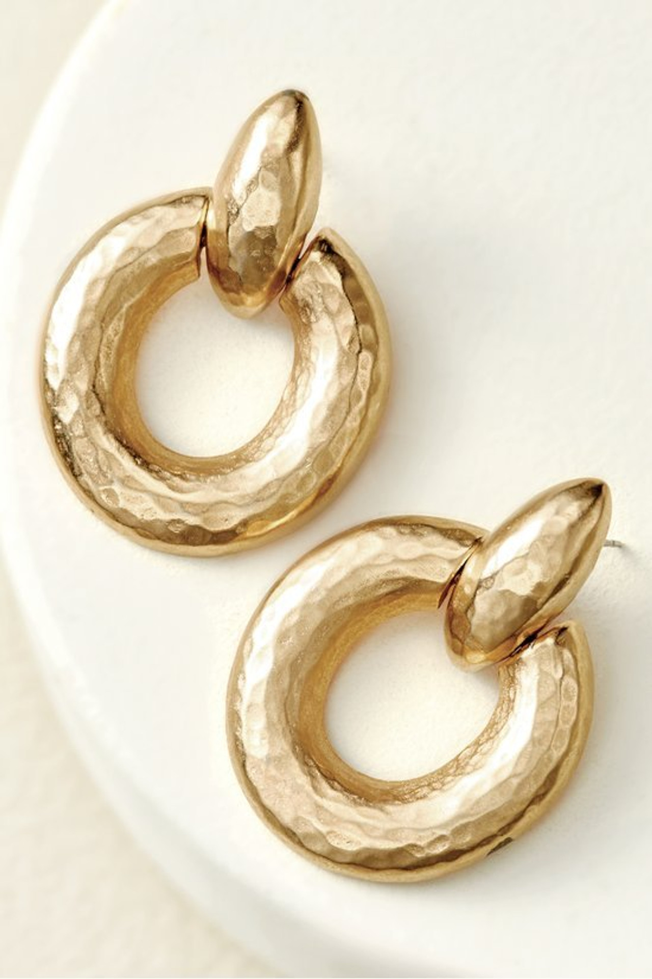 Cara Hammered Hoop Earrings - Soft Surroundings Outlet